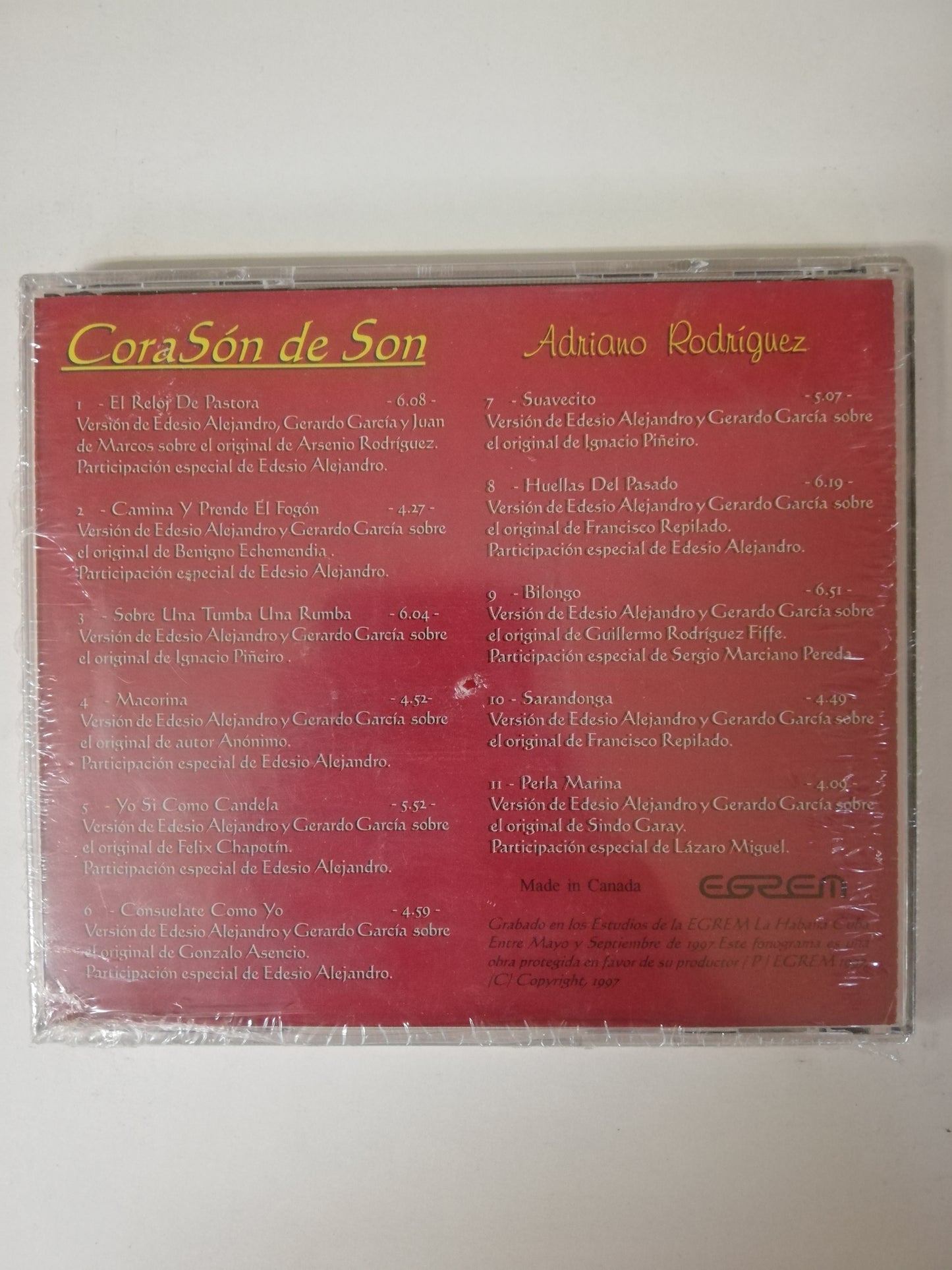 CD ADRIANO RODRIGUEZ - CORAZÓN DE SON
