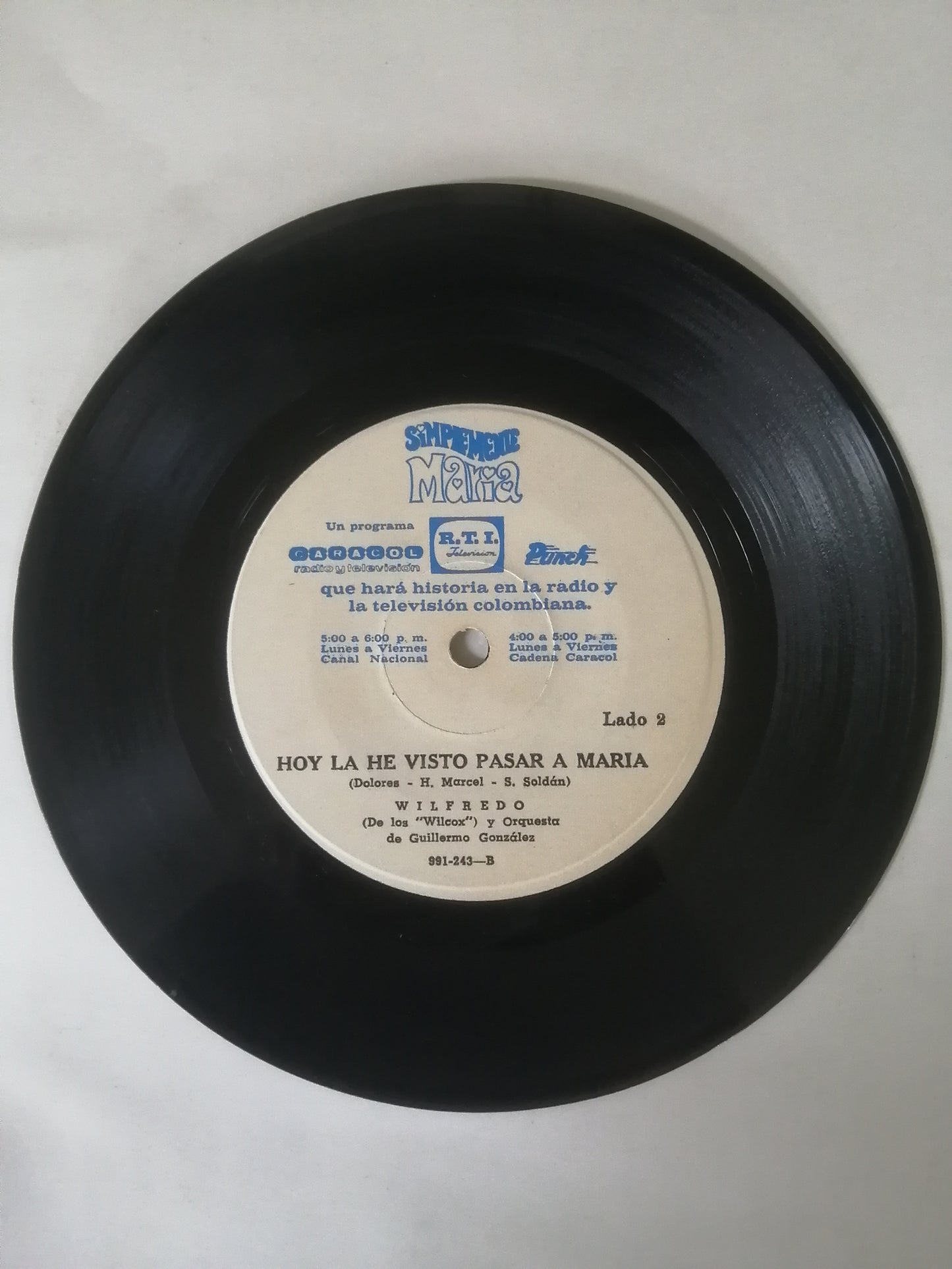 VINILO CUARTETO DE EDDIE ERAZO - SIMPLEMENTE MARIA / WILFREDO (DE LOS "WILCOX") - HOY LA HE VISTO PASAR A MARIA