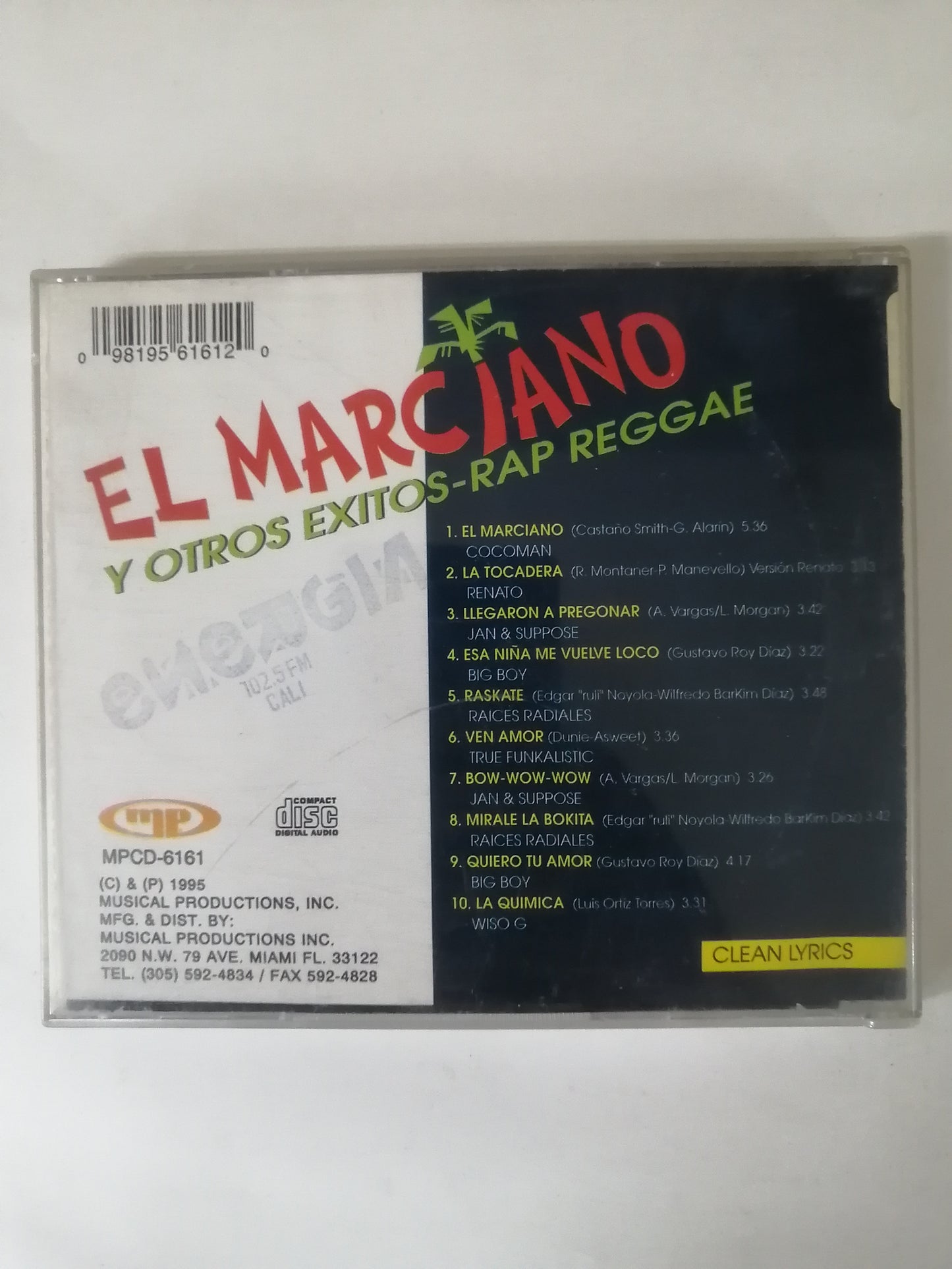 CD EL MARCIANO Y OTROS EXITOS DE RAP REGGAE - VARIOS INTÉRPRETES