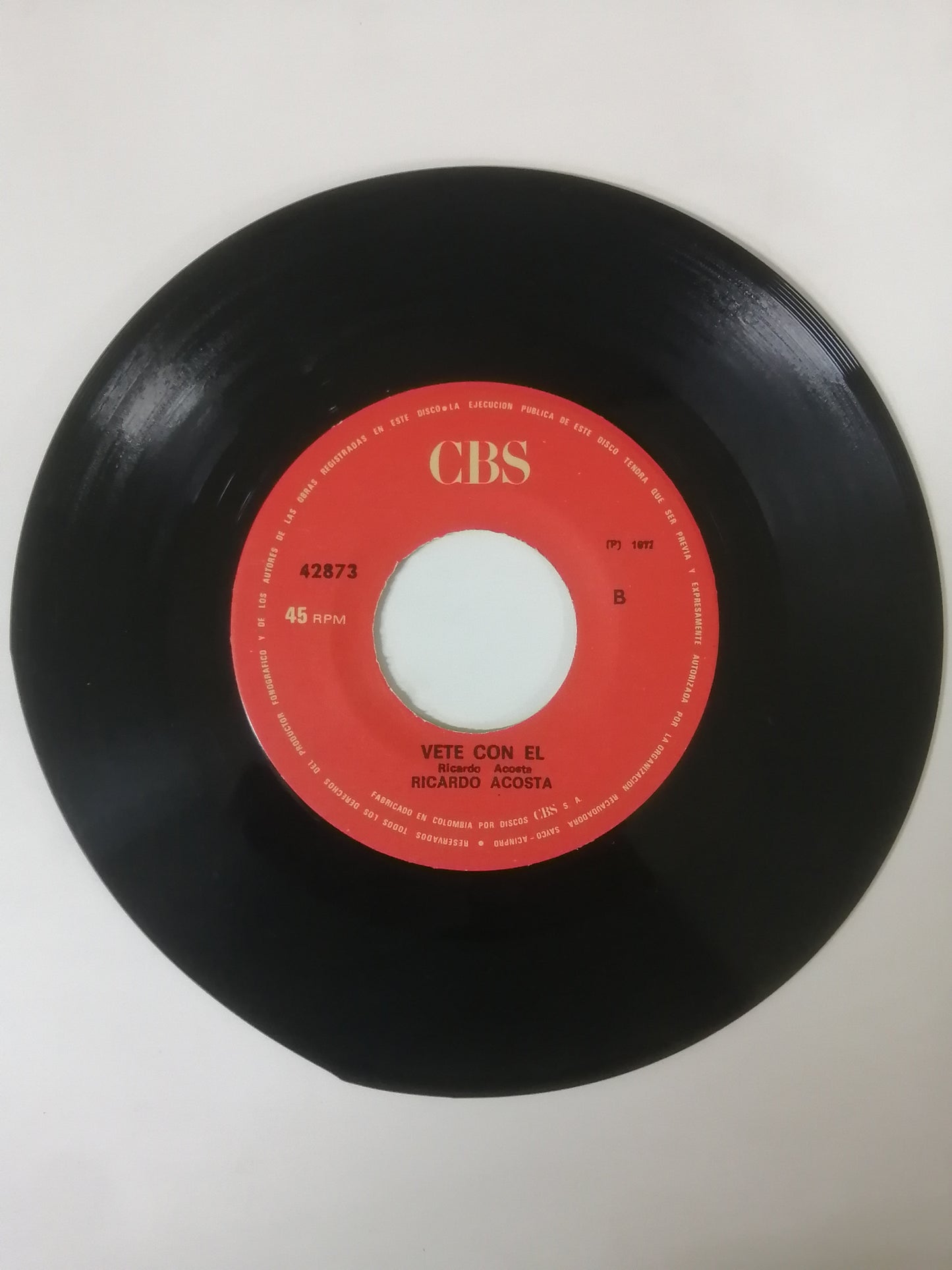 VINILO RICARDO ACOSTA - MENTIRA / VETE CON EL