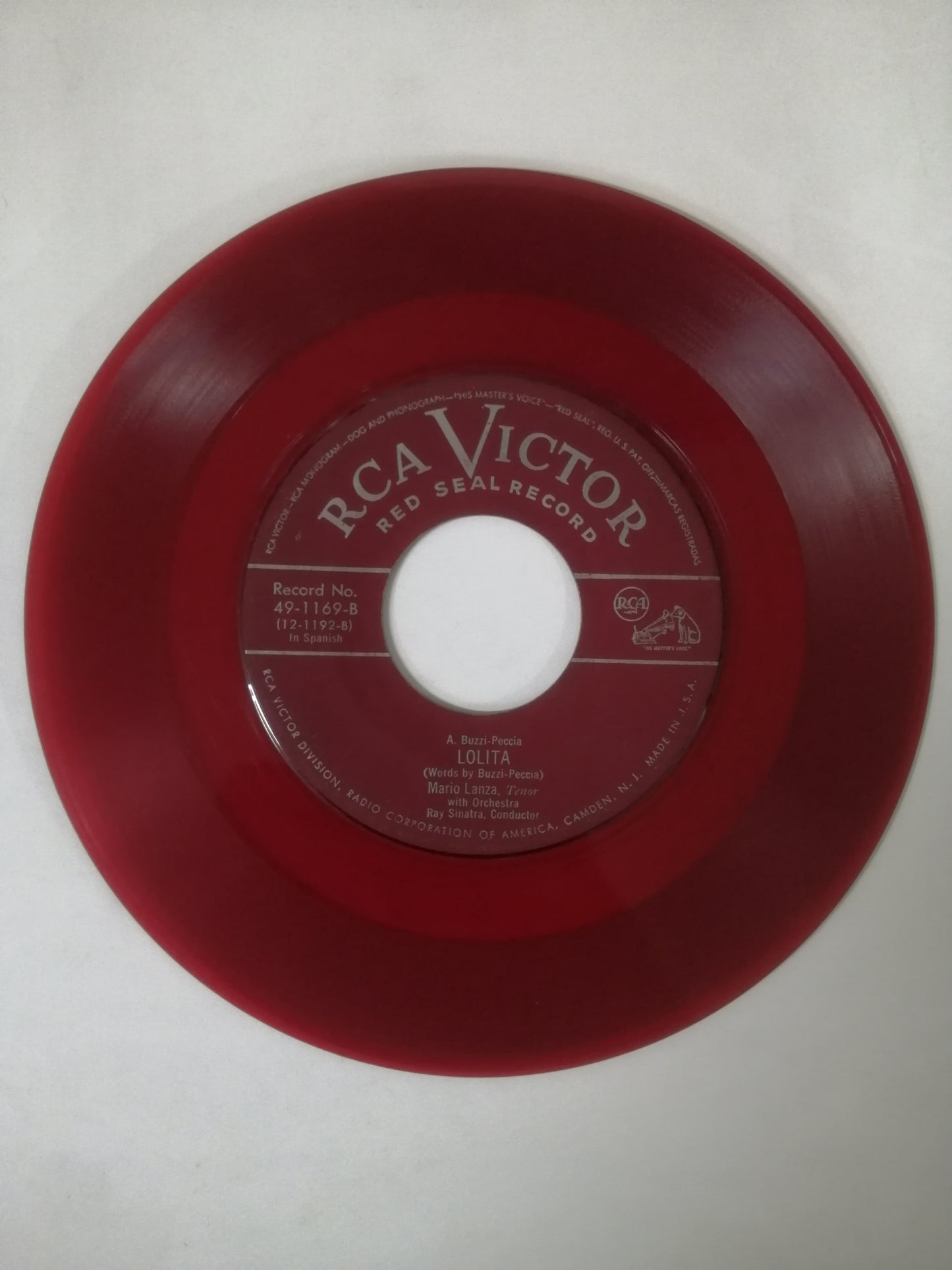 VINILO MARIO LANZA - GRANADA / LOLITA