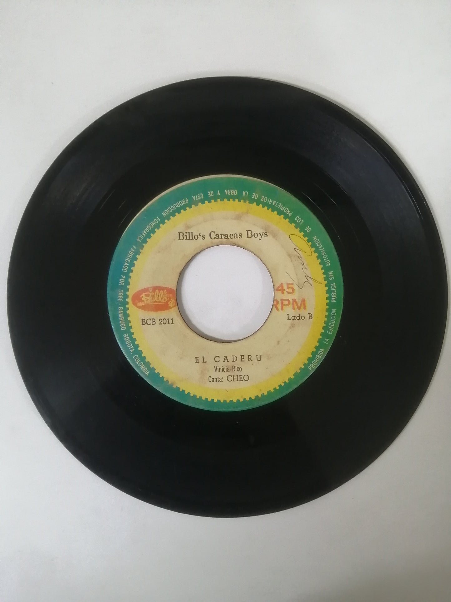 VINILO BILLO´S CARACAS BOYS - A BARRANQUILLA / EL CADERU