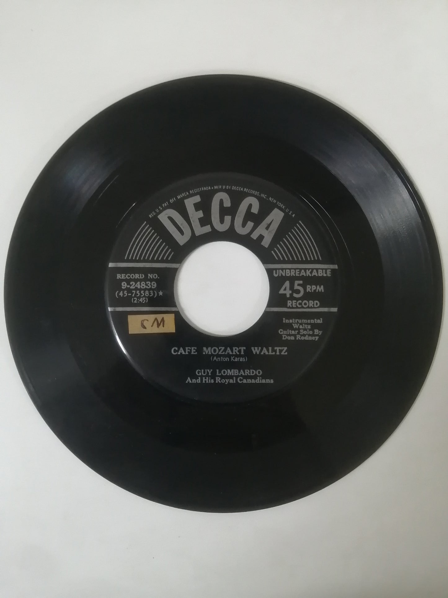 VINILO GUY LOMBARDO AND HIS ROYAL CANADIANS - THE 3RD MAN THEME / CAFE MOZART WALTZ