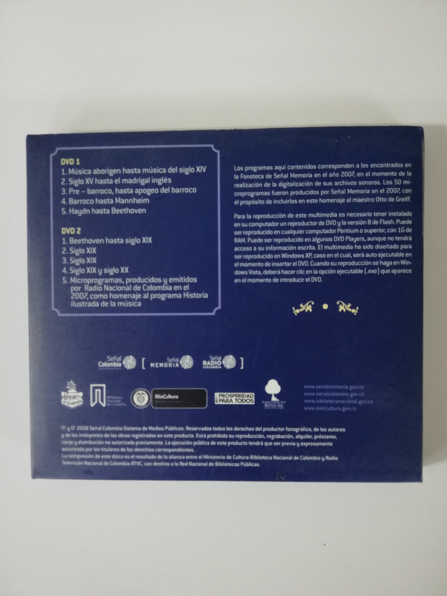 DVD OTTO DE GREIFF - HISTORIA ILUSTRADA DE LA MÚSICA - DVD X 2
