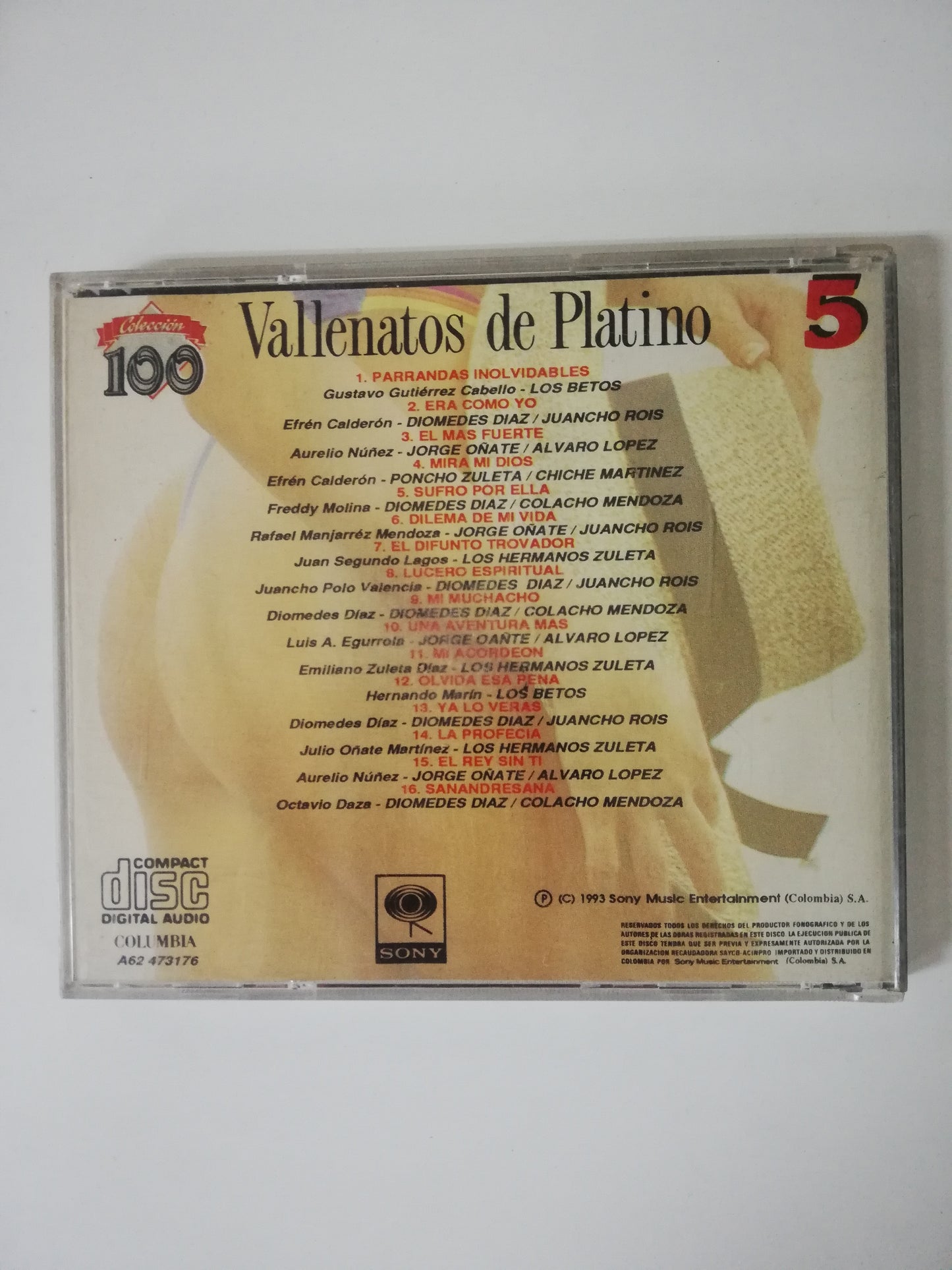 CD VALLENATOS DE PLATINO VOL. 2 - VALLENATOS DE PLATINO VOL. 2 - CD 5