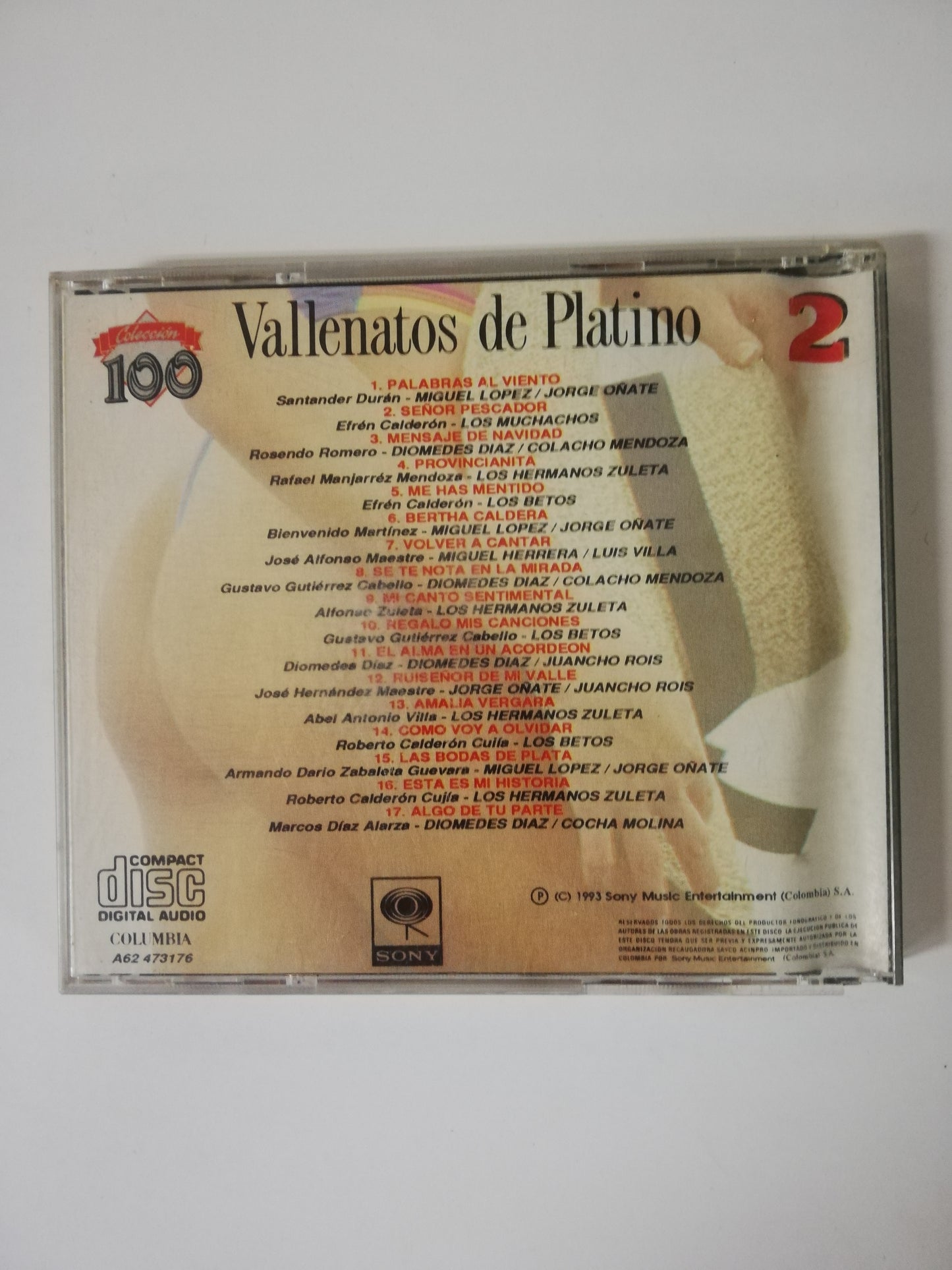 CD VALLENATOS DE PLATINO VOL. 2 - VALLENATOS DE PLATINO VOL. 2 - CD 2