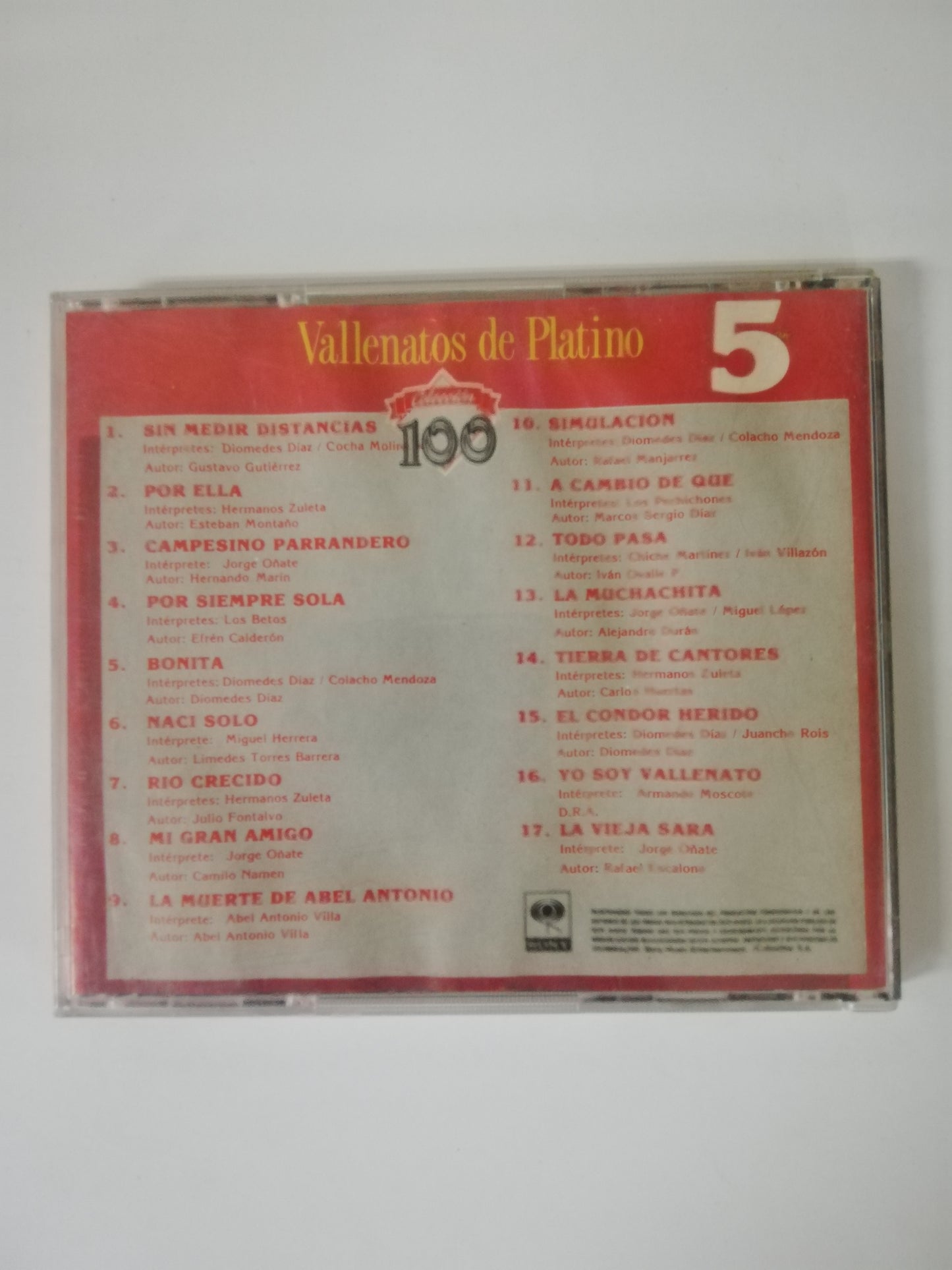 CD VALLENATOS DE PLATINO - VALLENATOS DE PLATINO - CD 5