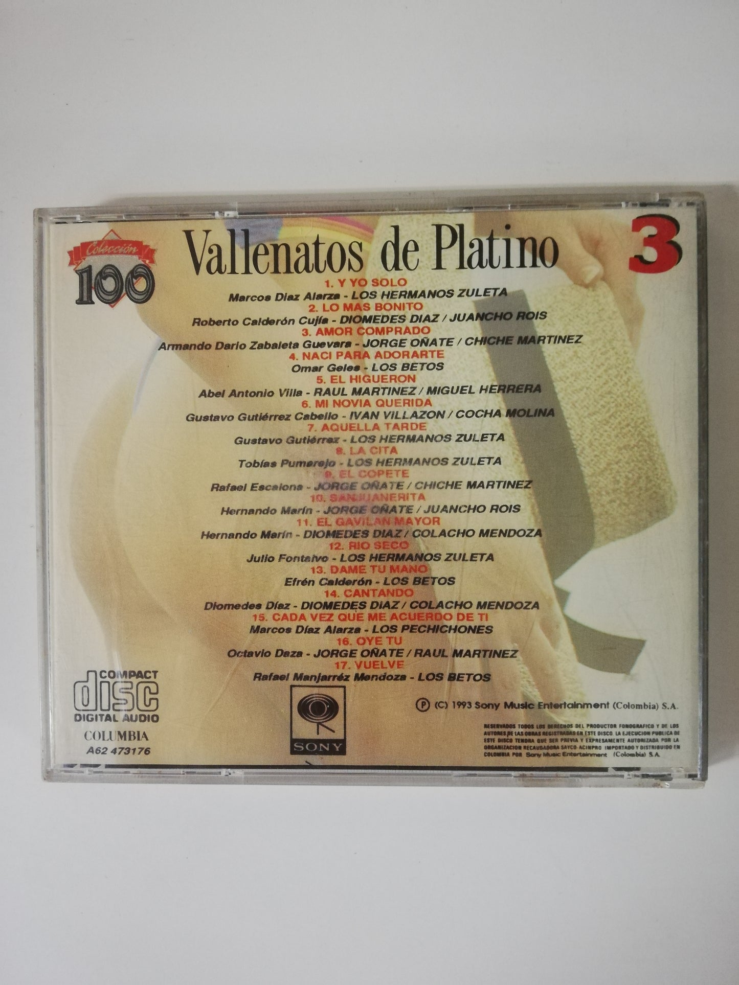 CD VALLENATOS DE LATINO VOL. 2 - VALLENATOS DE PLATINO VOL. 2 - CD 3
