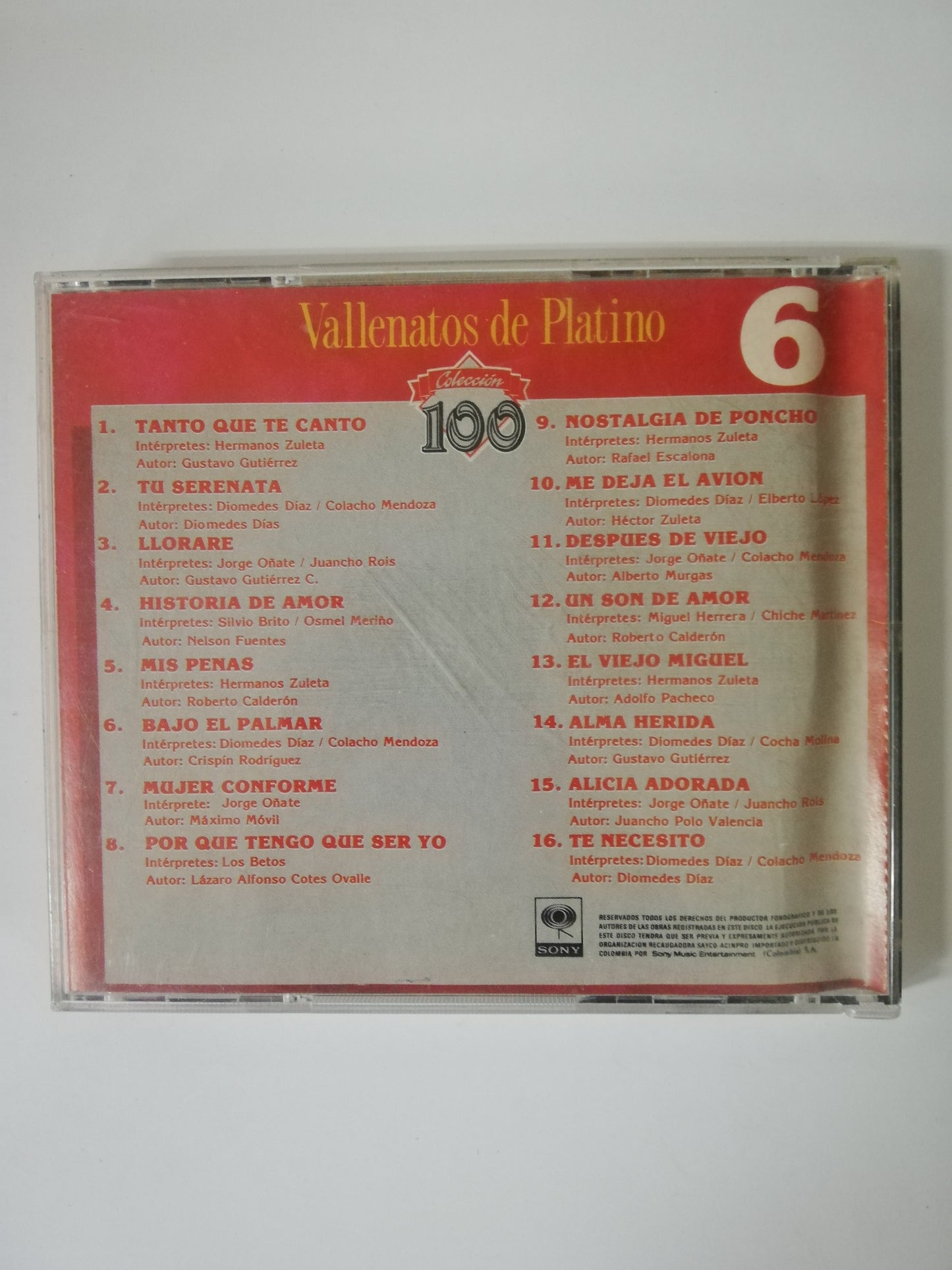 CD VALLENATOS DE PLATINO - VALLENATOS DE PLATINO - CD 6