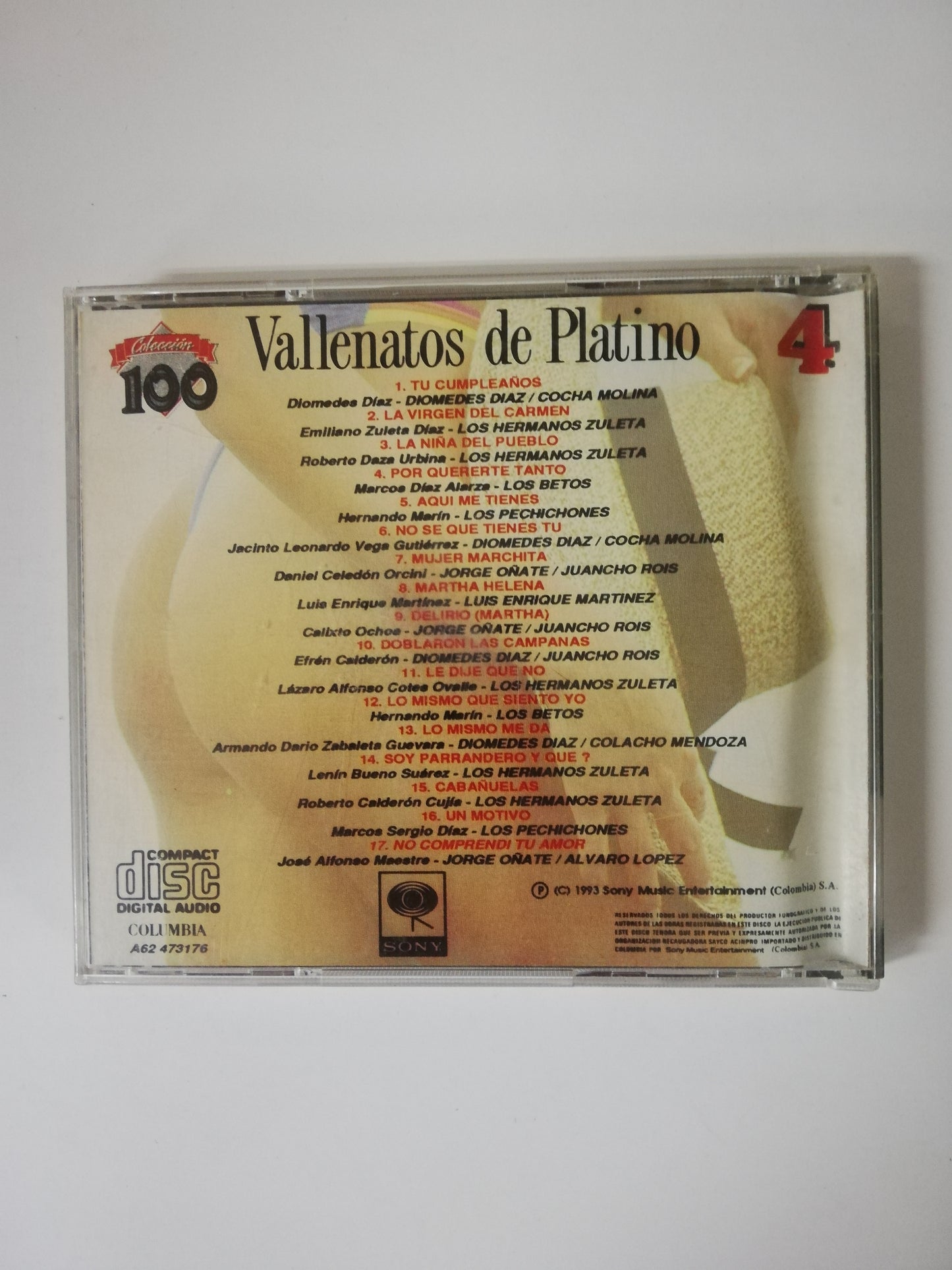 CD VALLENATOS DE PLATINO COL. 2 - VALLENATOS DE PLATINO VOL. 2 - CD 4
