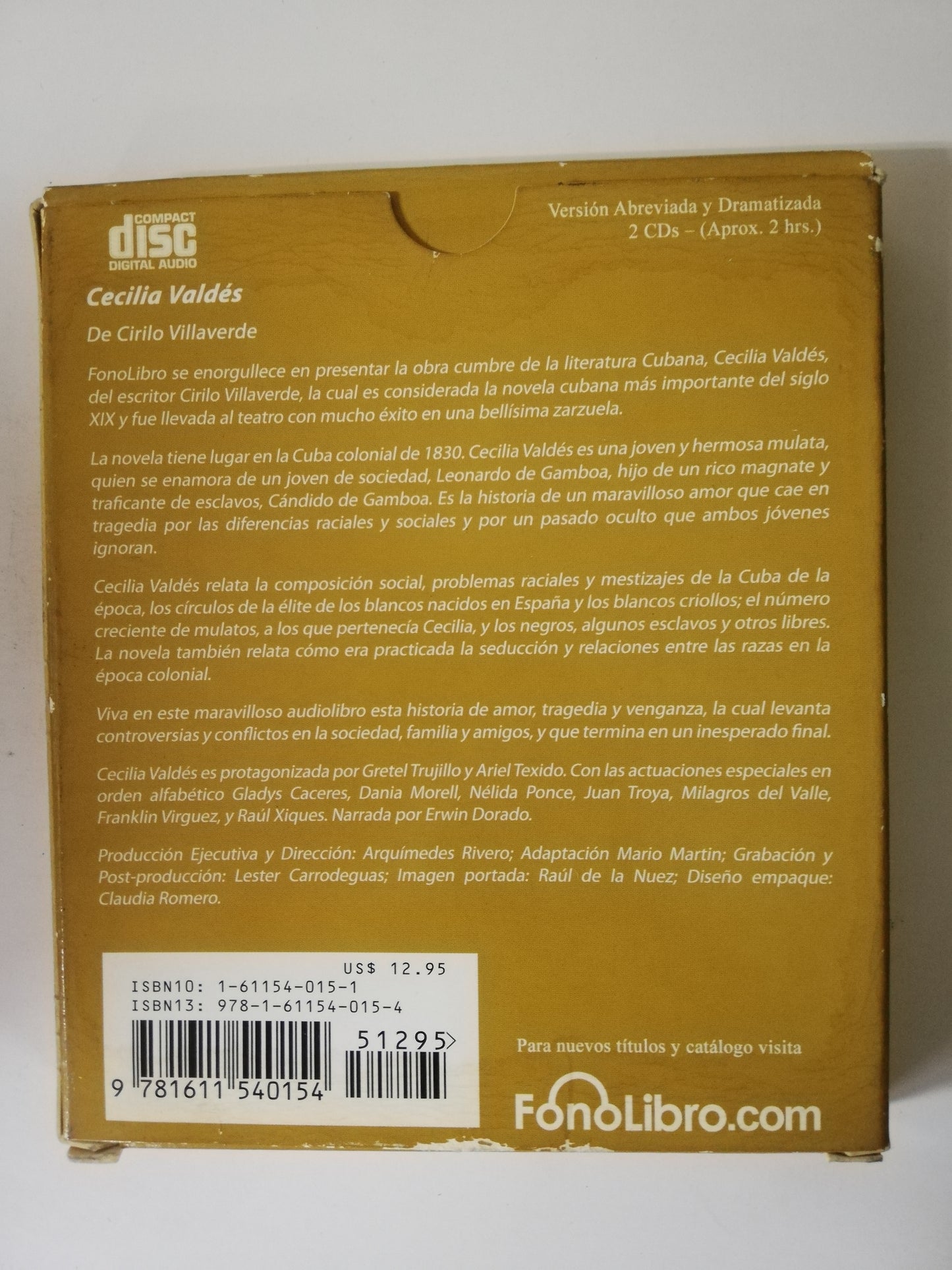 CD CIRILO VILLAVERDE - CECILIA VALDÉS - CD X 2