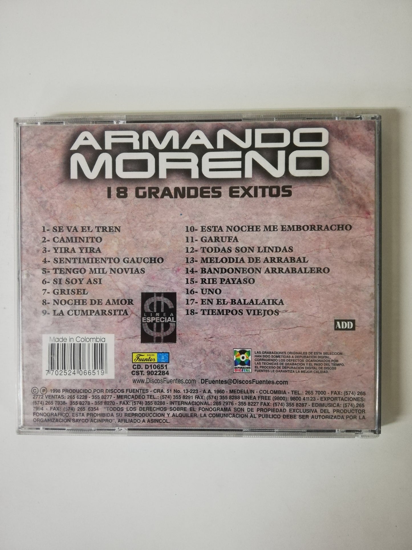 CD ARMANDO MORENO - 18 GRANDES EXITOS
