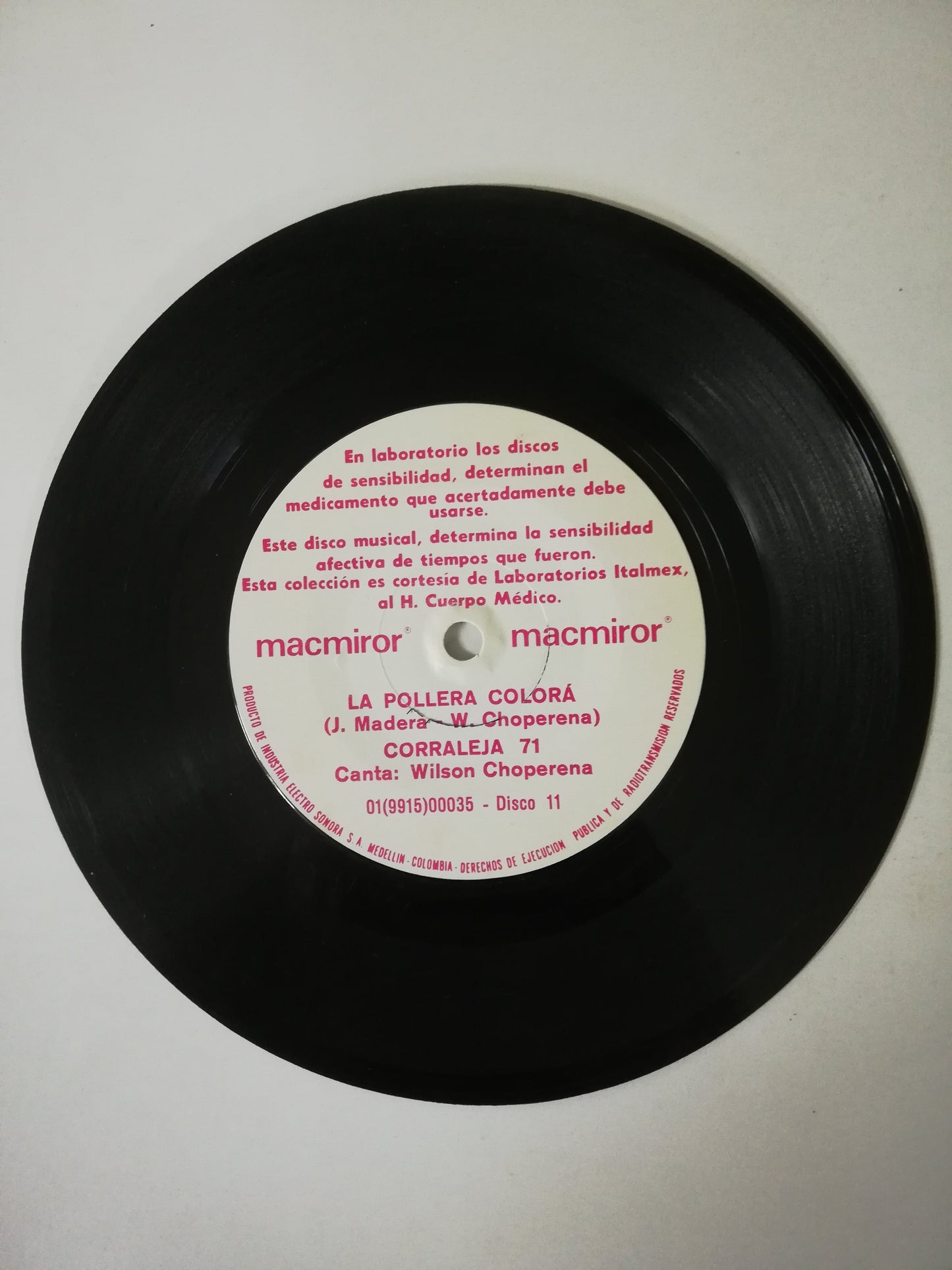 VINILO COLOMBIA LA VIEJA - LA POLLERA COLORA / CARMEN DE BOLIVAR - DISCO 11