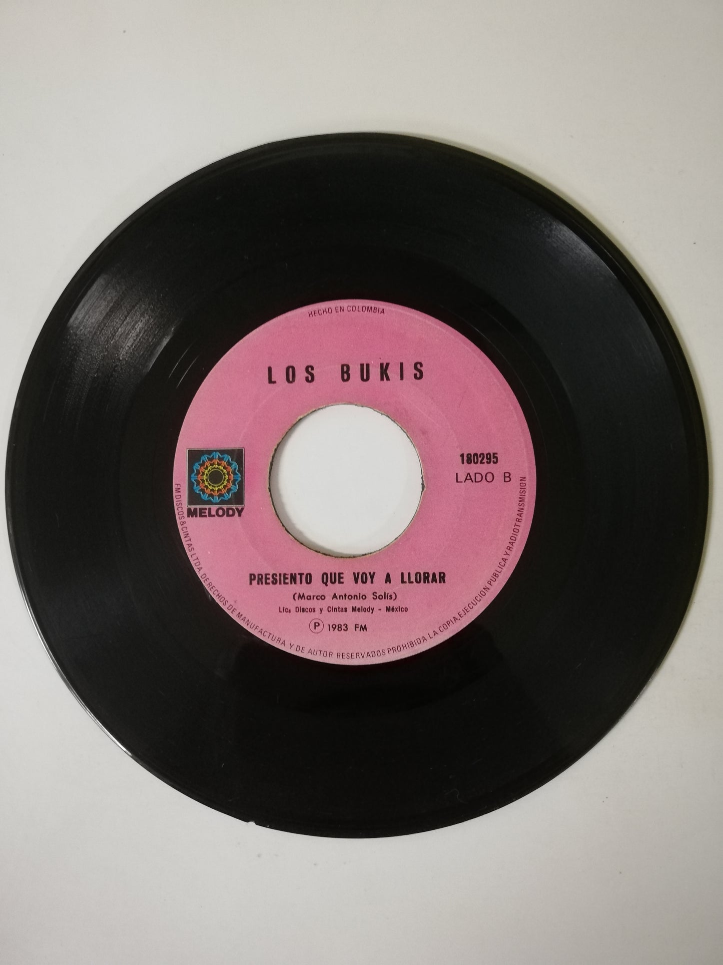 VINILO LOS BUKIS - QUE LASTIMA / PRESIENTO QUE VOY A LLORAR