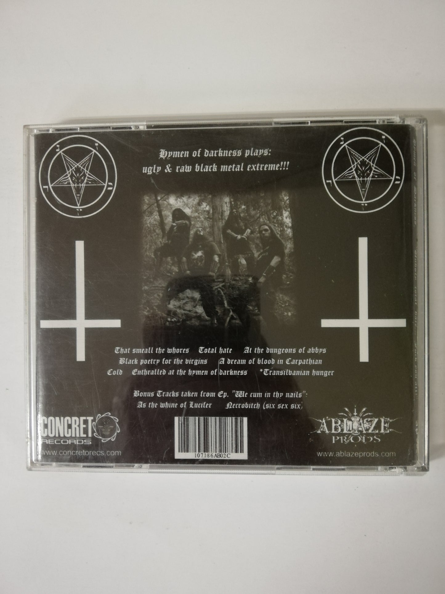 CD HYMEN OF DARKNESS - UNHOLY TOTAL HATE...FUCK YOU
