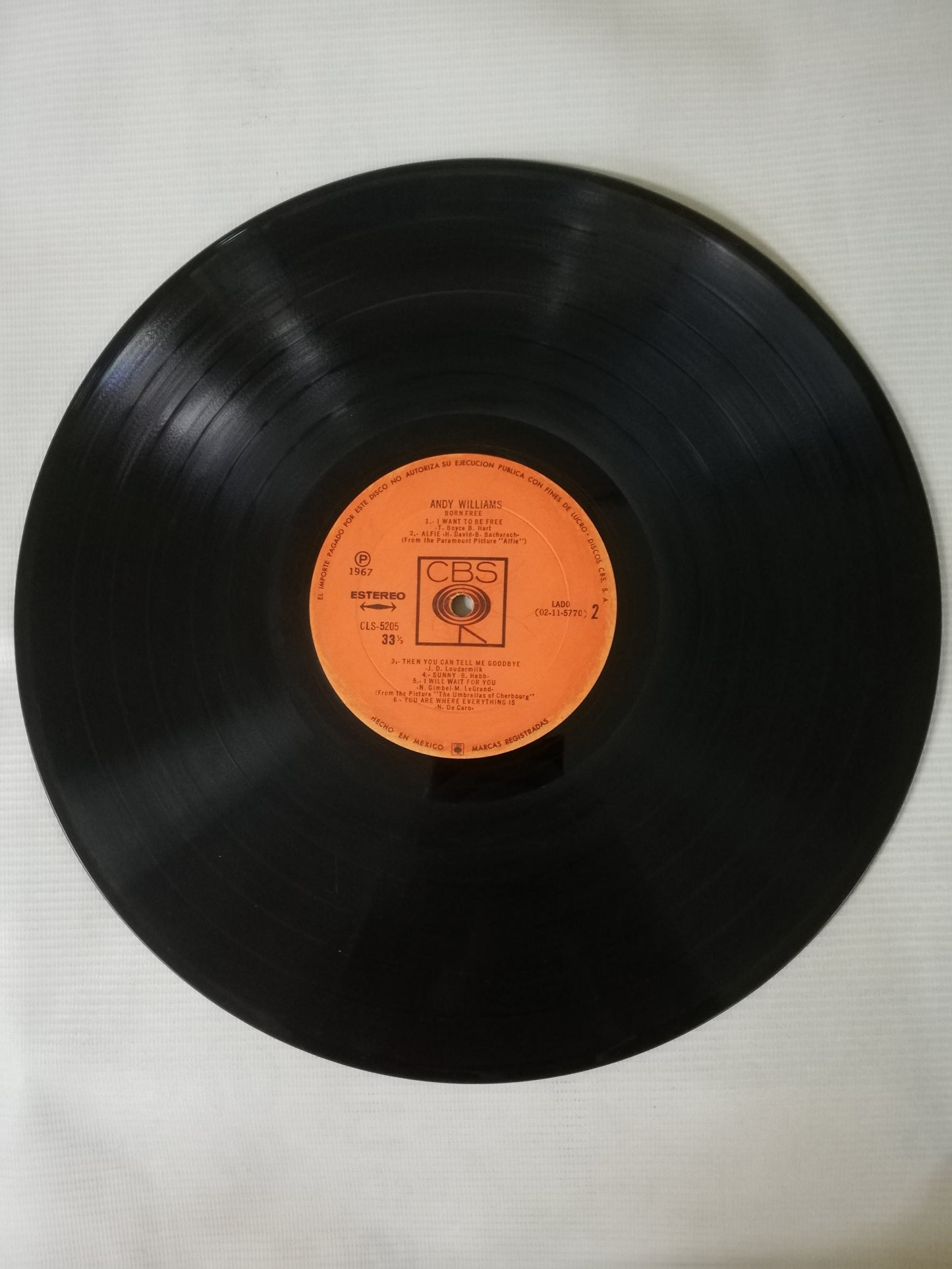 LP ANDY WILLIAMS - BORN FREE