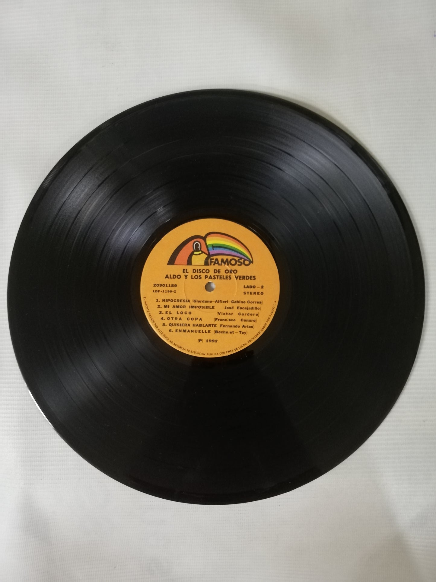 LP ALDO Y LOS PASTELES VERDES - EL DISCO DE ORO