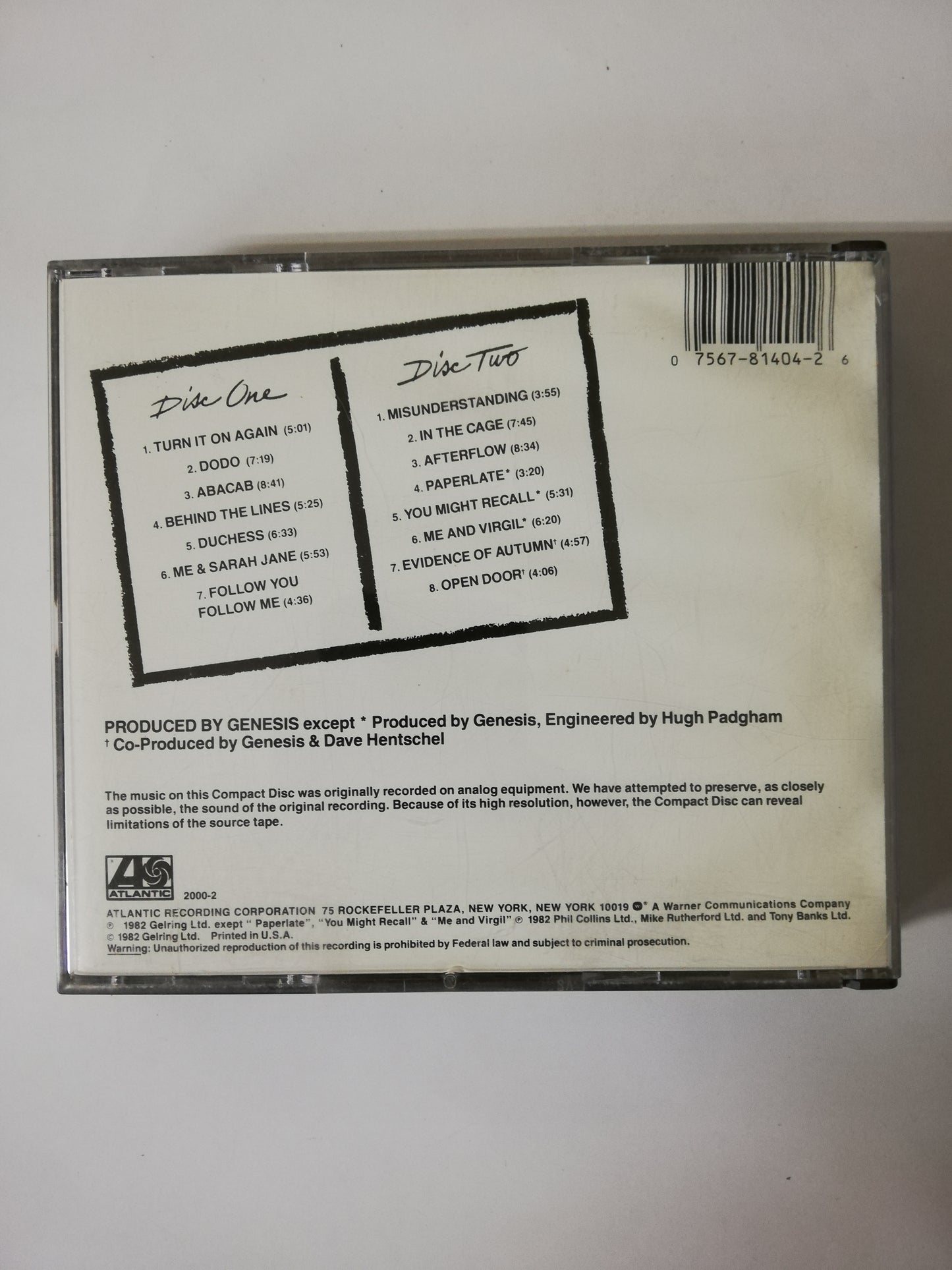 CD GENESIS - THREE SIDES LIVE - CD X 2