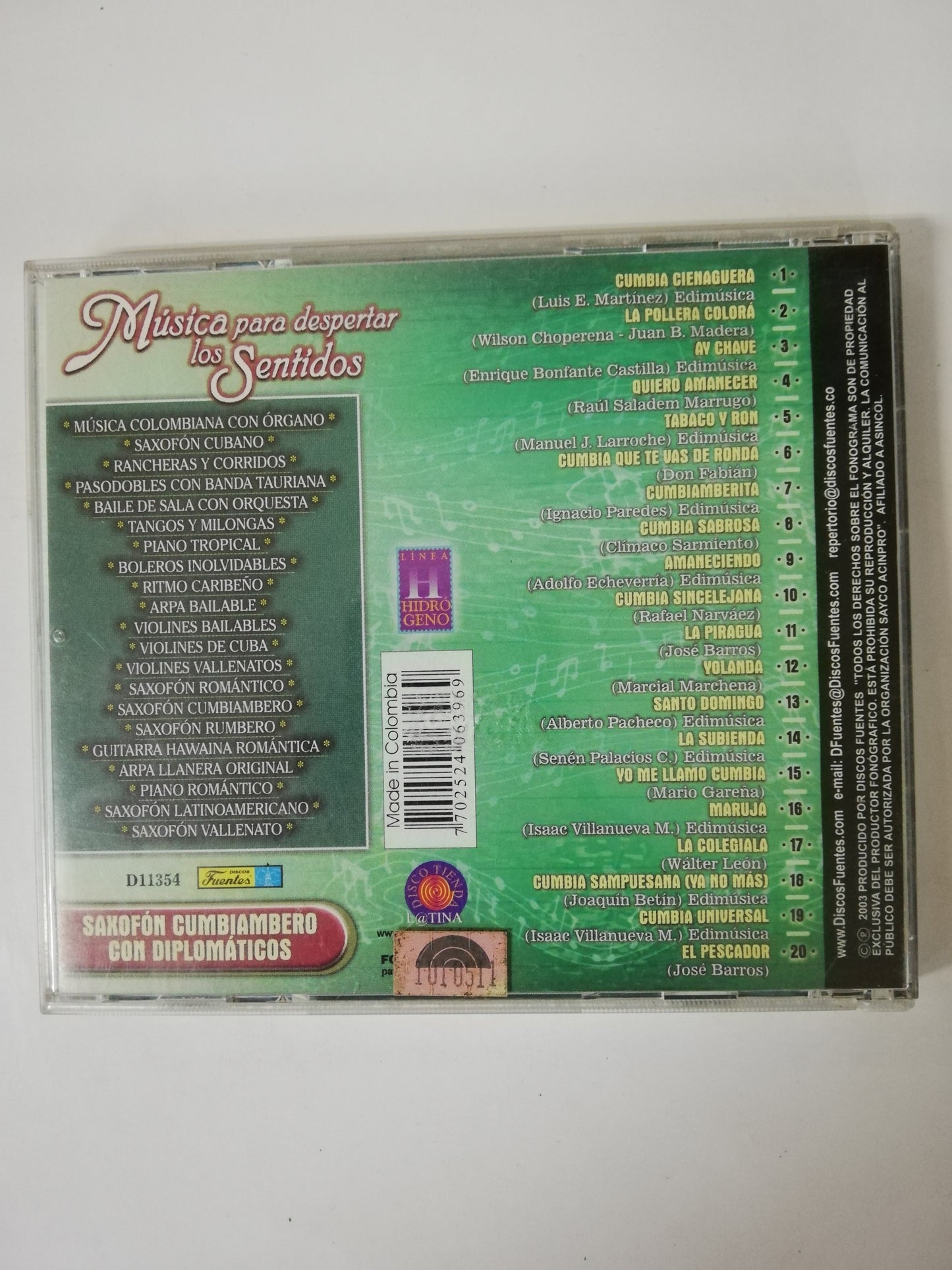 CD LOS DIPLOMATICOS - SAXOFÓN CUMBIAMBERO