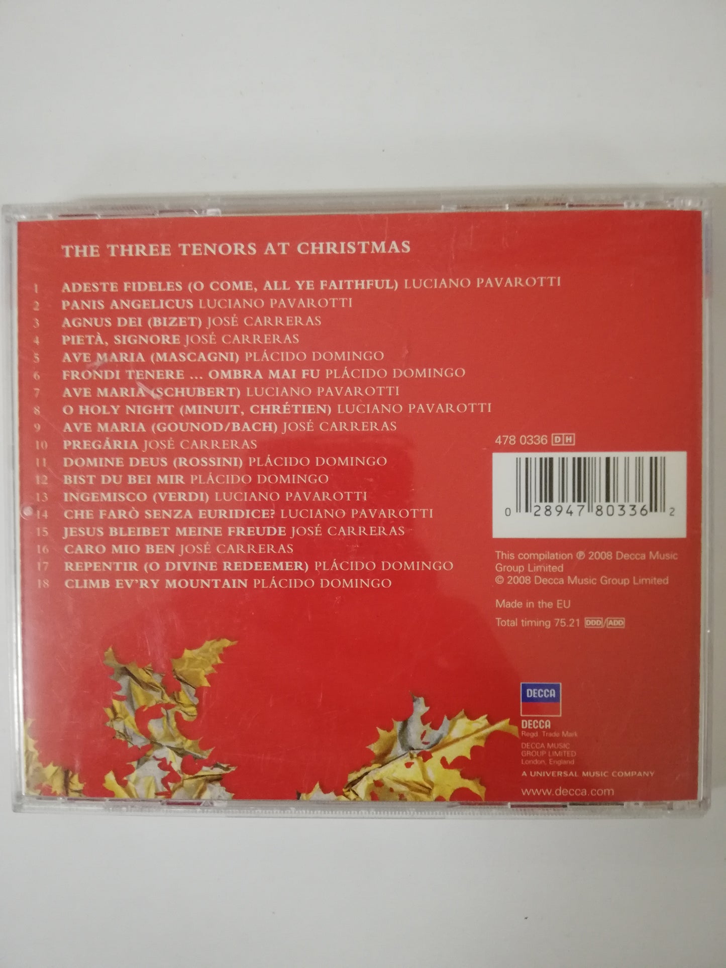 CD CARRERAS / PAVAROTTI / DOMINGO - THE THREES TENORS AT CHRISTMAS
