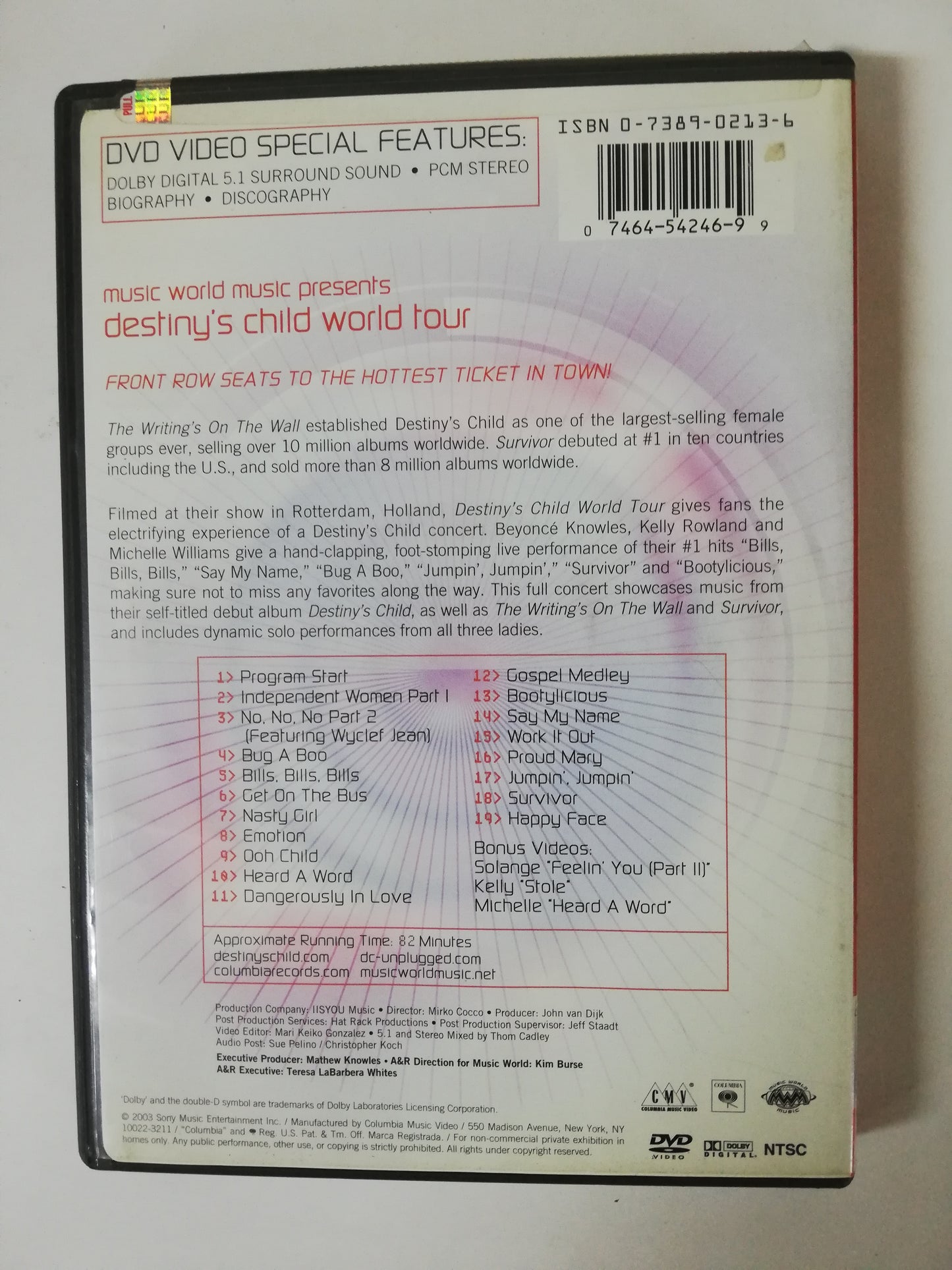 DVD DESTINY´S CHILD - WORLD TOUR
