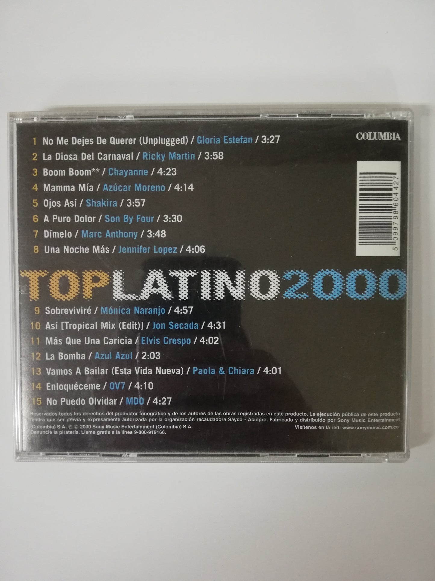 CD TOP LATINO 2000- VARIOS ARTISTAS