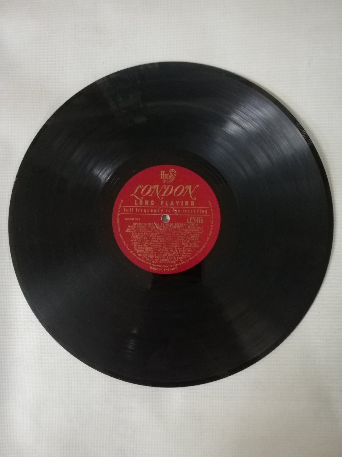 LP HILDE GUEDEN WITH THE VIENNA STATE OPERA ORCHESTRA CONDUCTED BY MAX SCHÖNHERR - MEMORIES OF THE VIENNA THEATRE