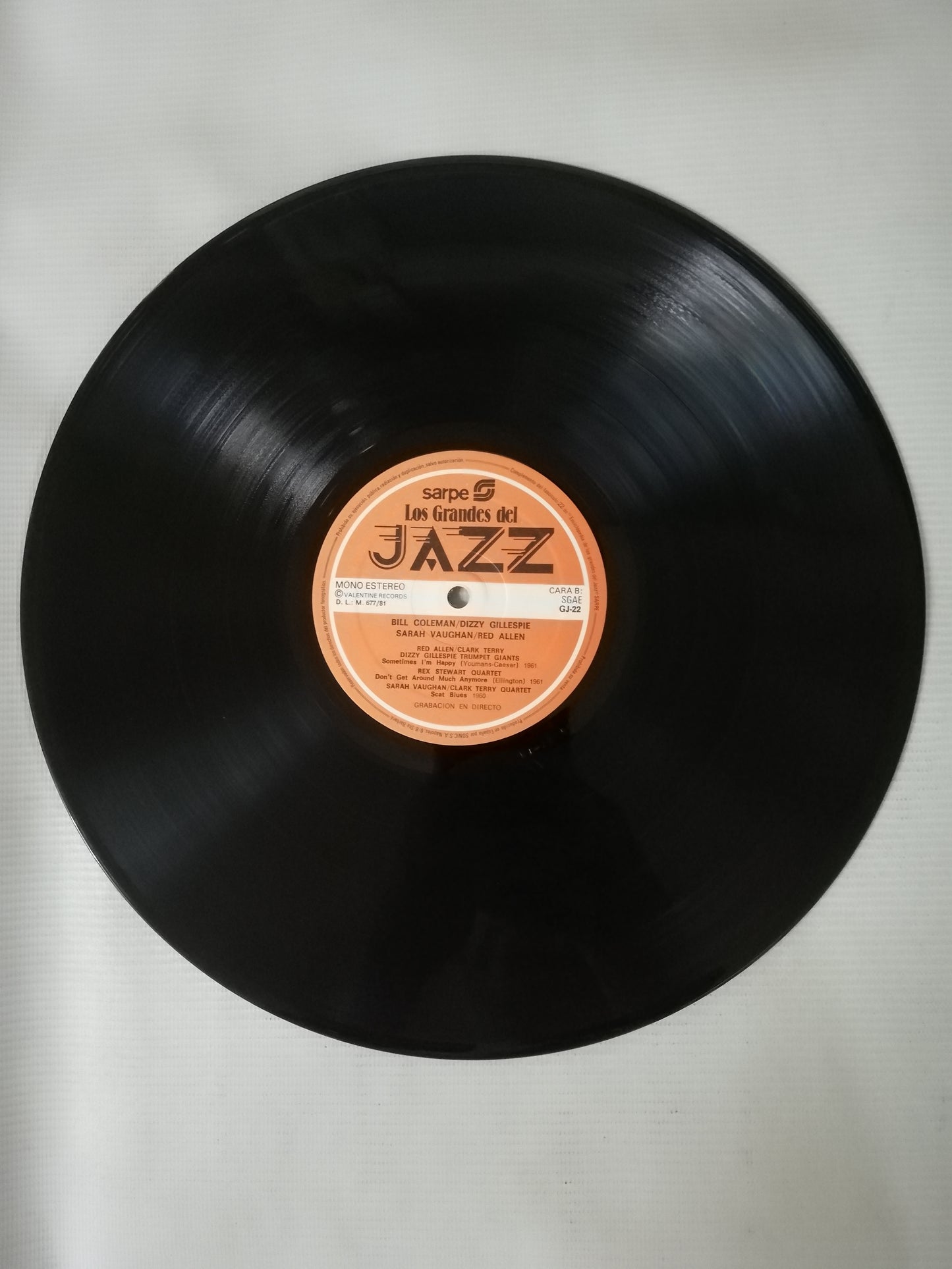 LP BILLY COLEMAN / DIZZY GILLESPIE / SARAH VAUGHAN / RED ALLEN - LOS GRANDES DEL JAZZ VOL. 22