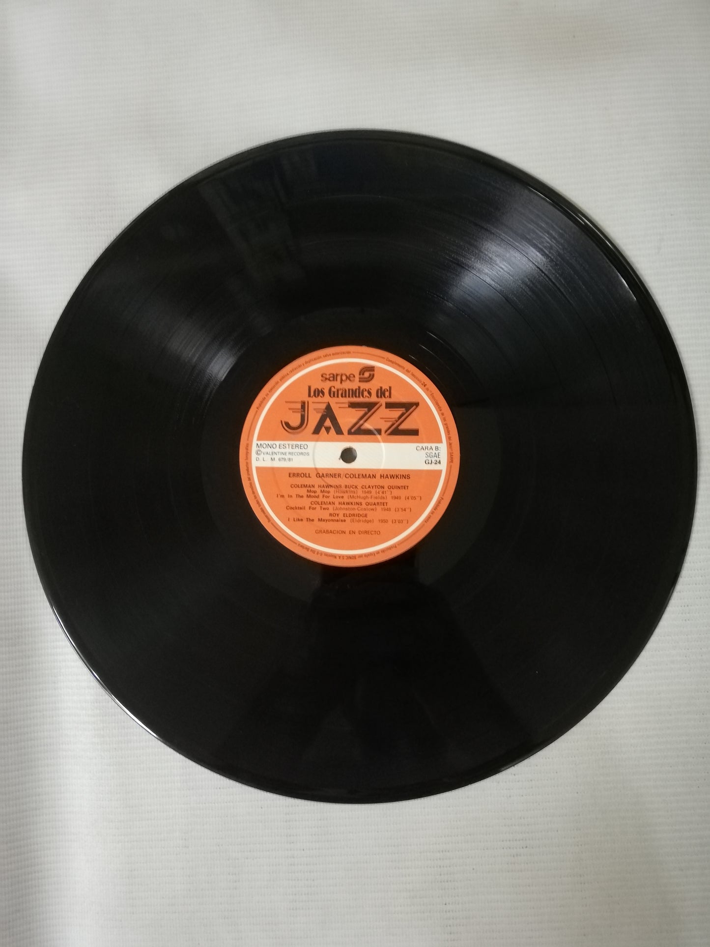 LP COLEMAN HAWKING / ERROLL GARDNER - LOS GRANDES DEL JAZZ VOL. 24