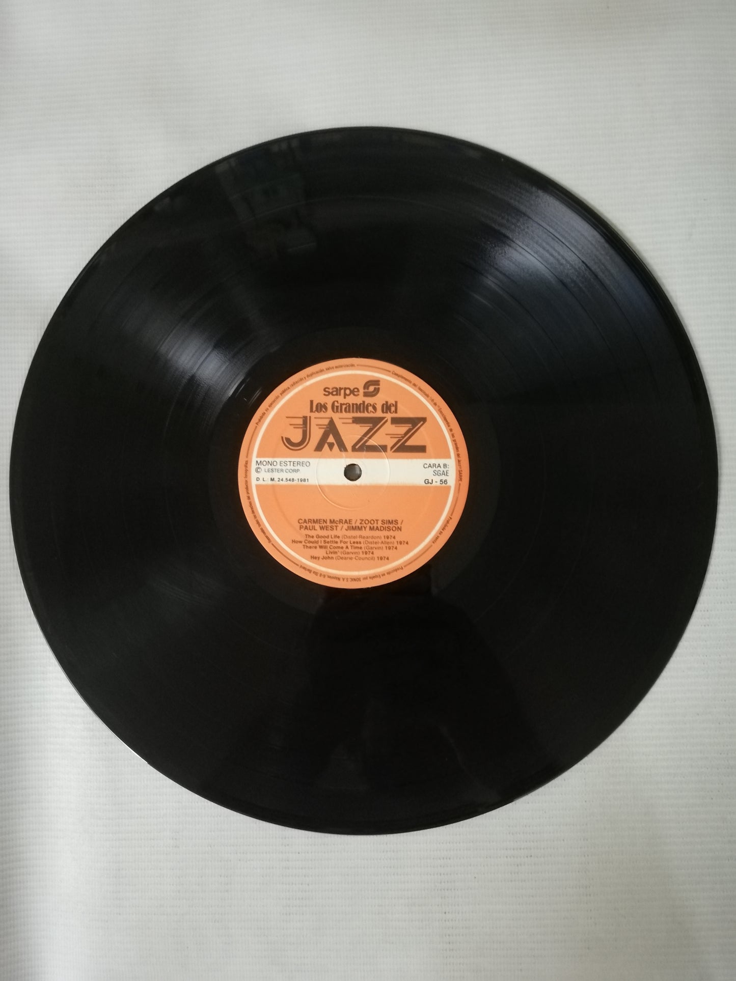 LP CARMEN McRAE / ZOOT SIMS / JIMMY MADISON / PAUL WEST - LOS GRANDES DEL JAZZ VOL. 56