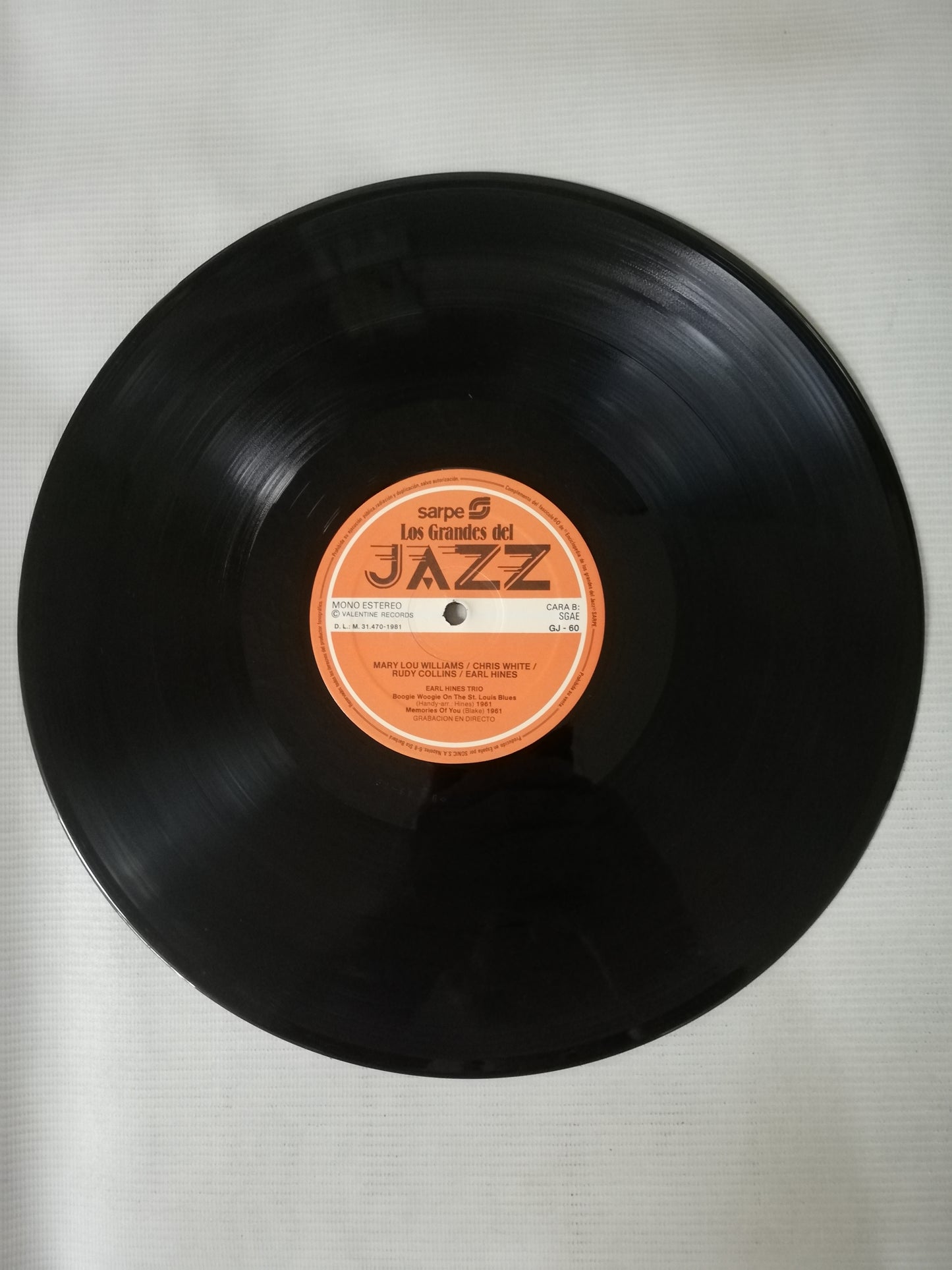 LP MARY LOU WILLIAMS / CHRIS WHITE / RUDY COLLINS / EARL HINES - LOS GRANDES DEL JAZZ VOL. 60