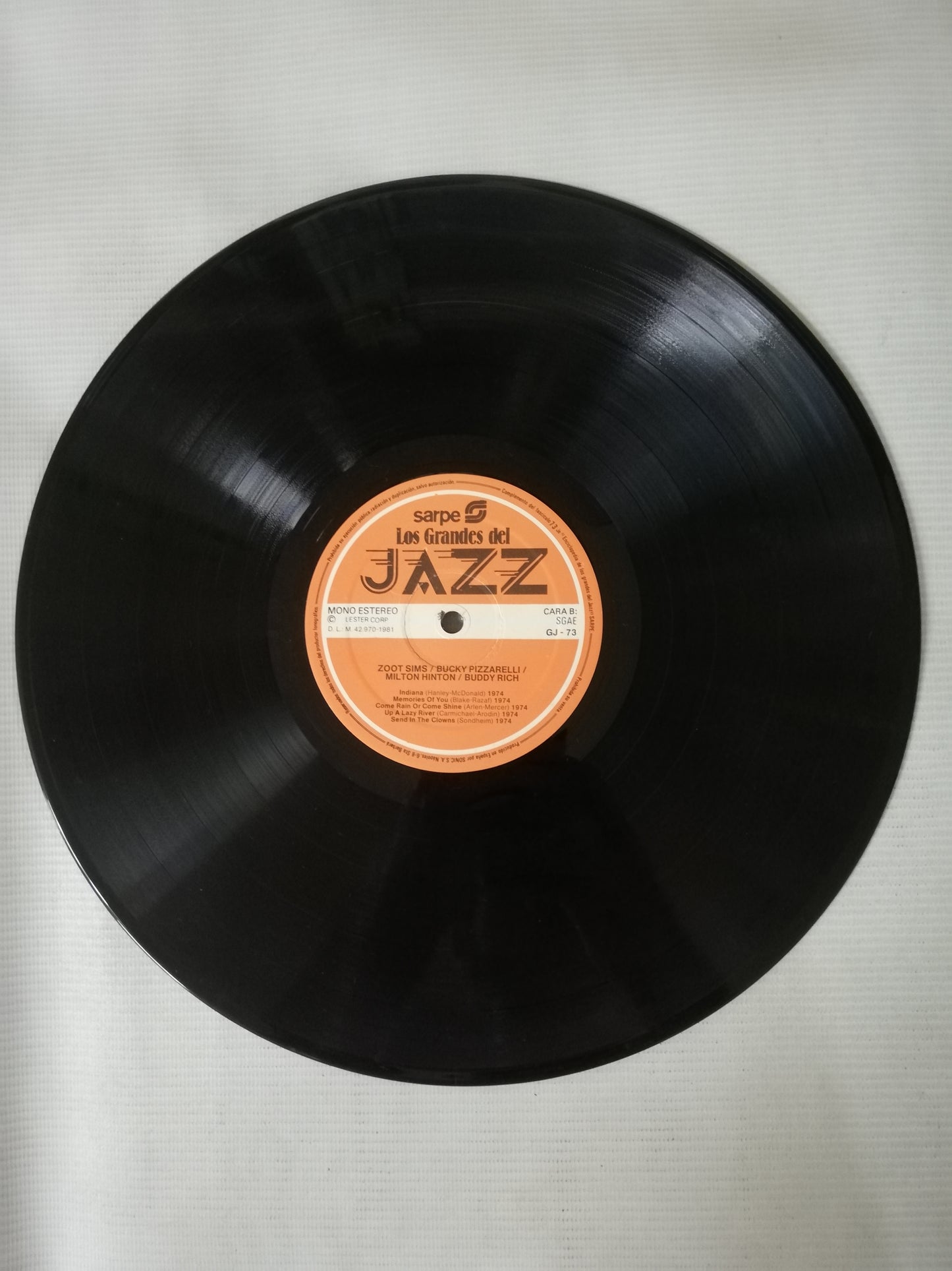 LP BUCKY PIZZARELLI / ZOOT SIMS / BUDDY RICH / MILTON HINTON - LOS GRANDES DEL JAZZ VOL. 73