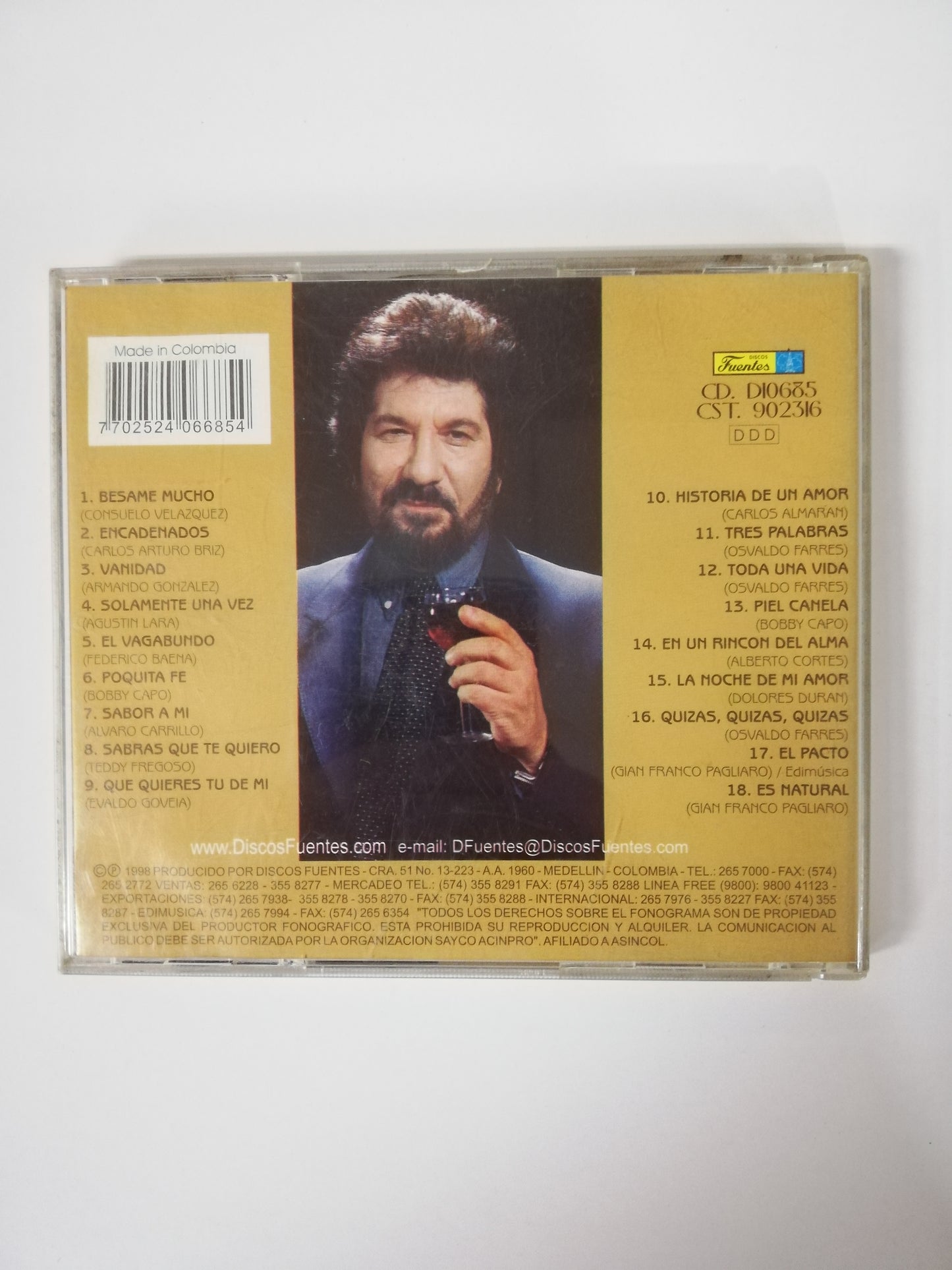 CD GIAN FRANCO PAGLIARO - BOLEROS INMORTALES