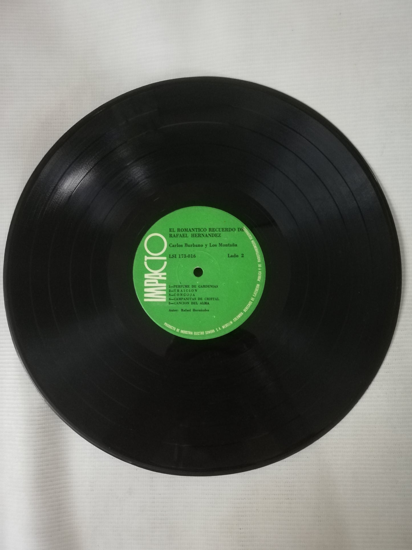 LP CARLOS BURBANO Y LOS MONTAÑA - EL ROMANTICO RECUERDO DE RAFAEL HERNANDEZ