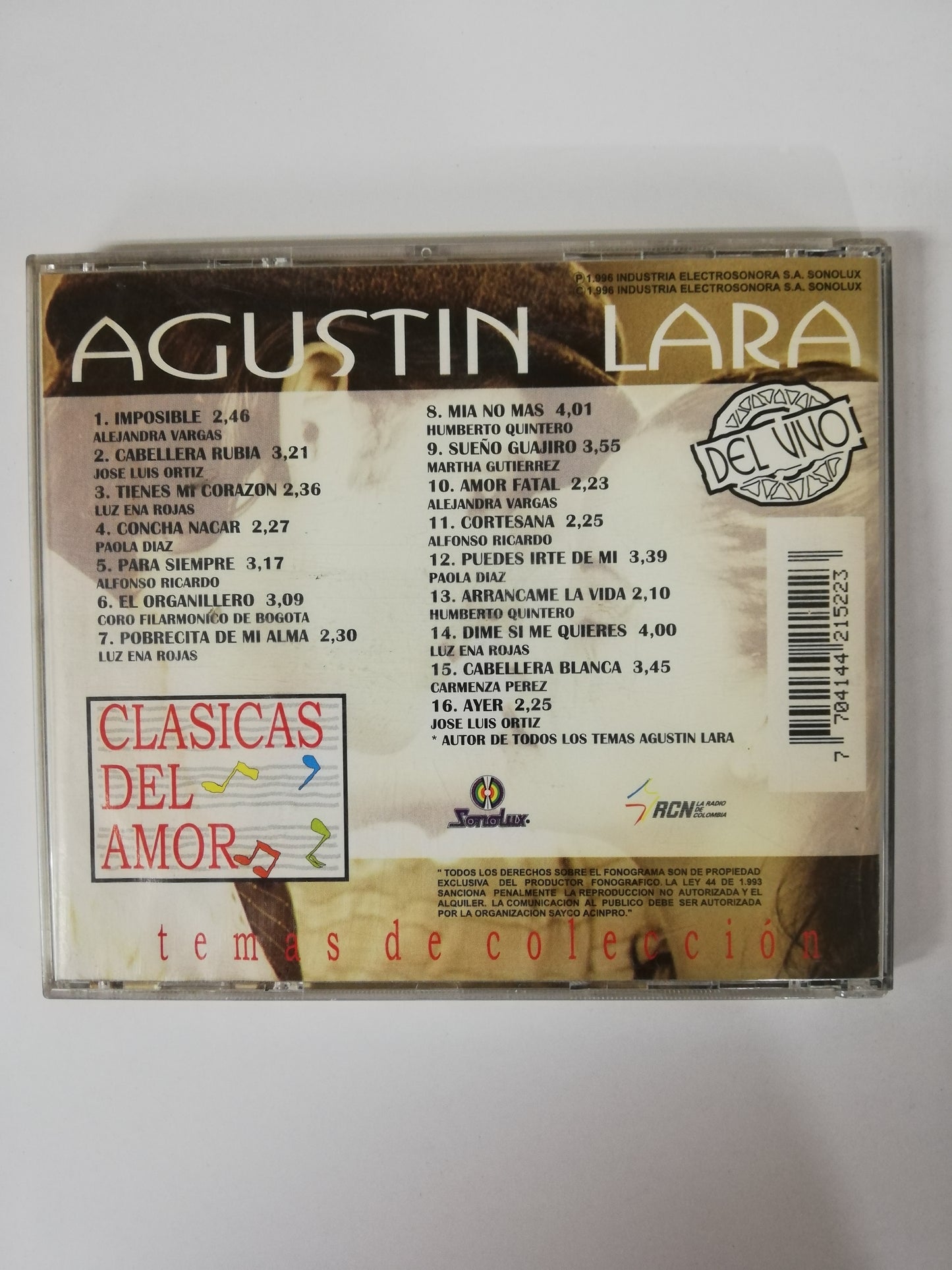 CD AGUSTIN LARA - CLASICAS DEL AMOR