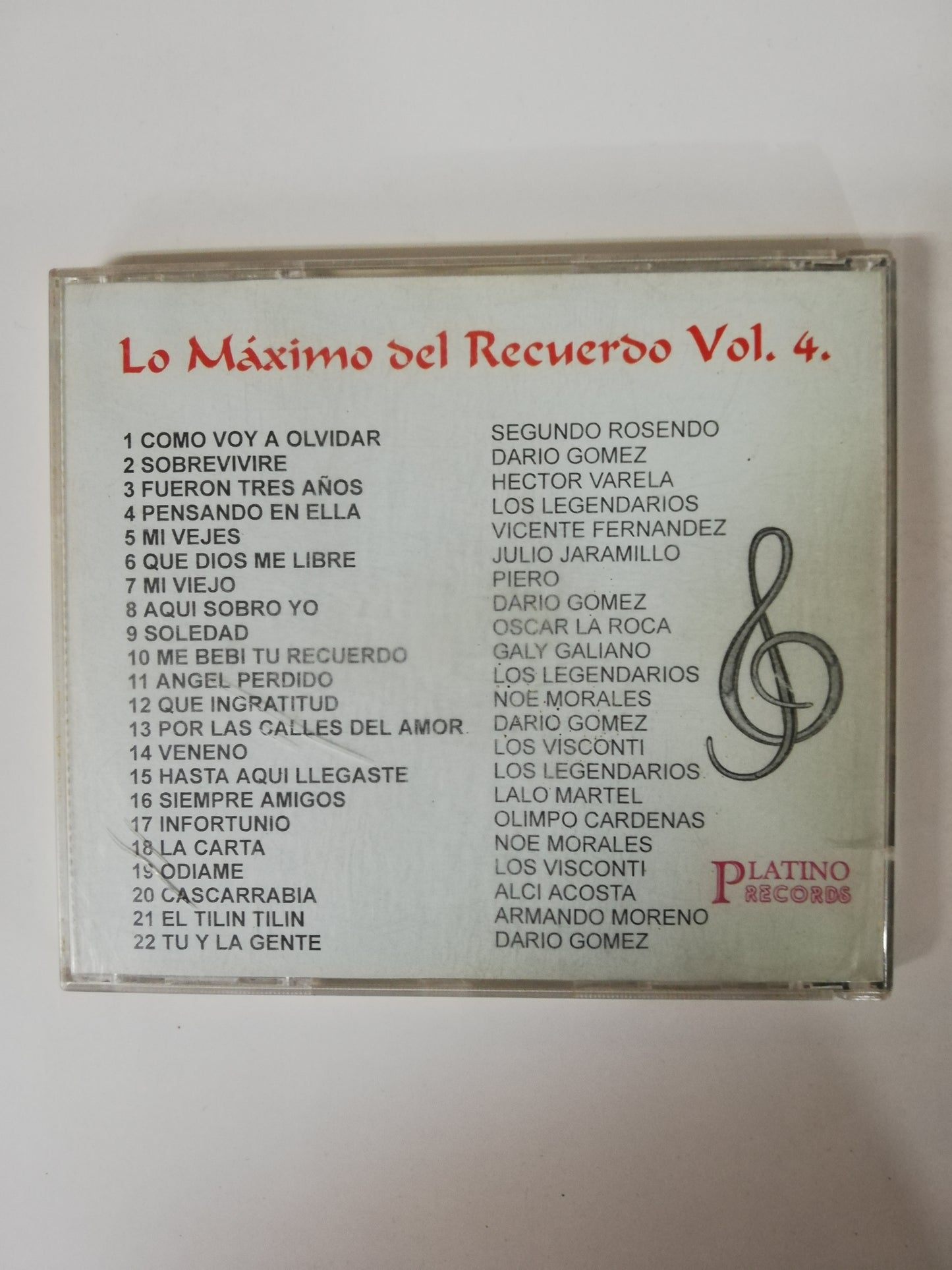 CD LO MÁXIMO DEL RECUERDO - LO MÁXIMO DEL RECUERDO VOL. 4