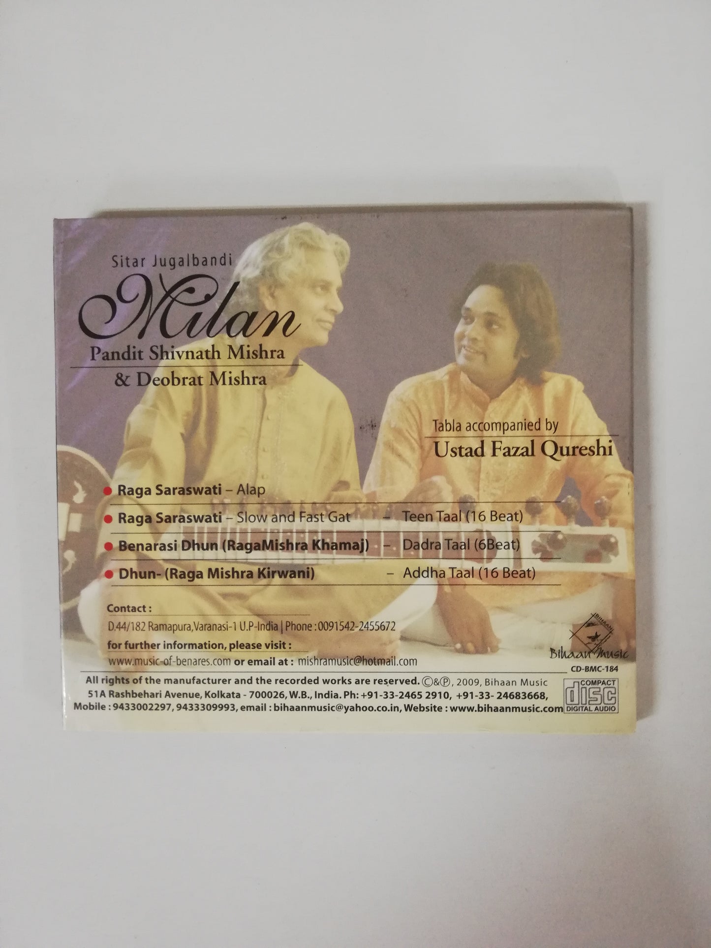 CD PANDIT SHIVNATH & DEOBRAT MISHRA - MILAN - SITAR JUGALBANDI