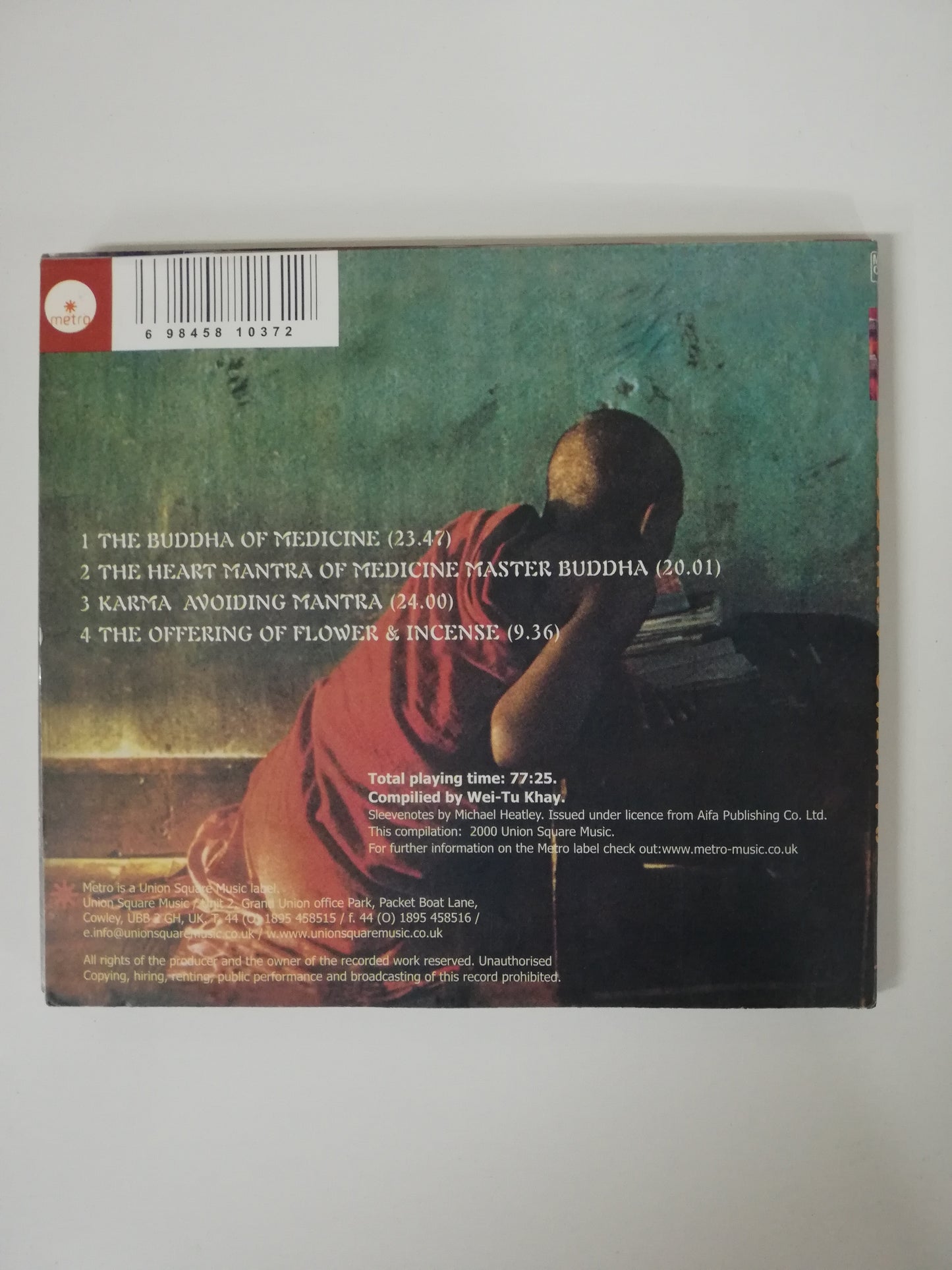CD BUDDHIST CHANTS - MUSIC FOR CONTEMPLATION AND SELECTION