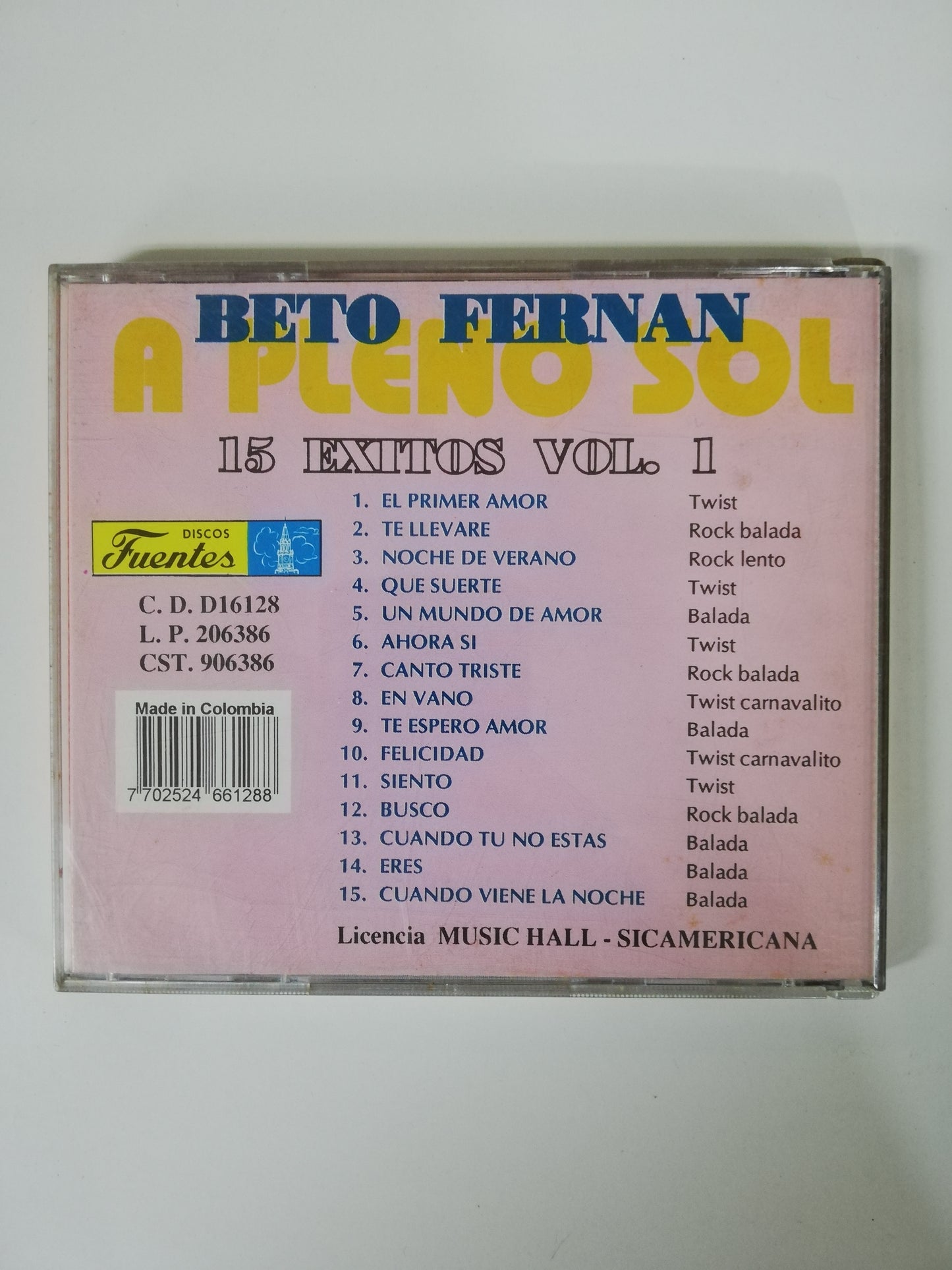 CD BETO FERNAN CON LITO Y SU CONJUNTO - A PLENO SOL VOL. 1 - 15 EXITOS