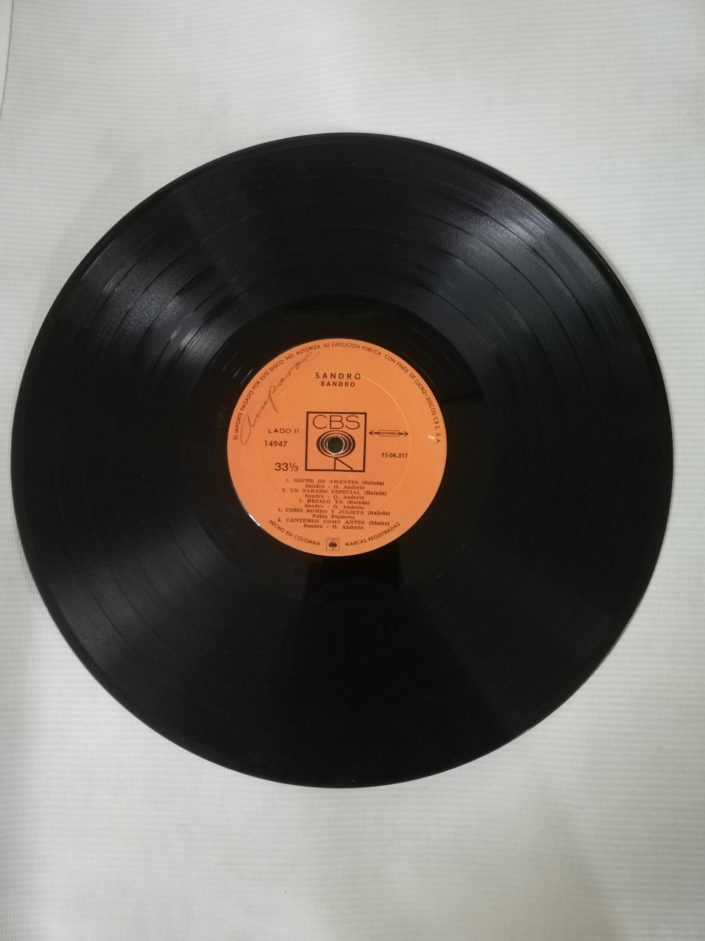 LP SANDRO - SANDRO EN COLOMBIA
