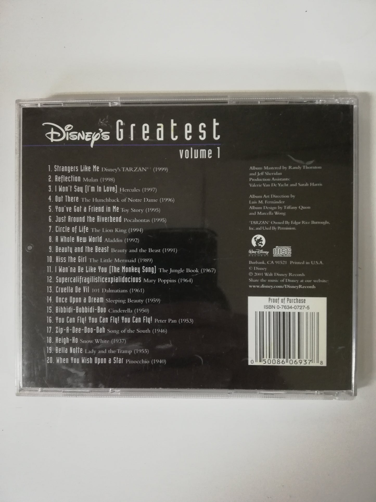 CD DISNEY´S GREATEST VOL. 1 - POP ROCK COMPILATION