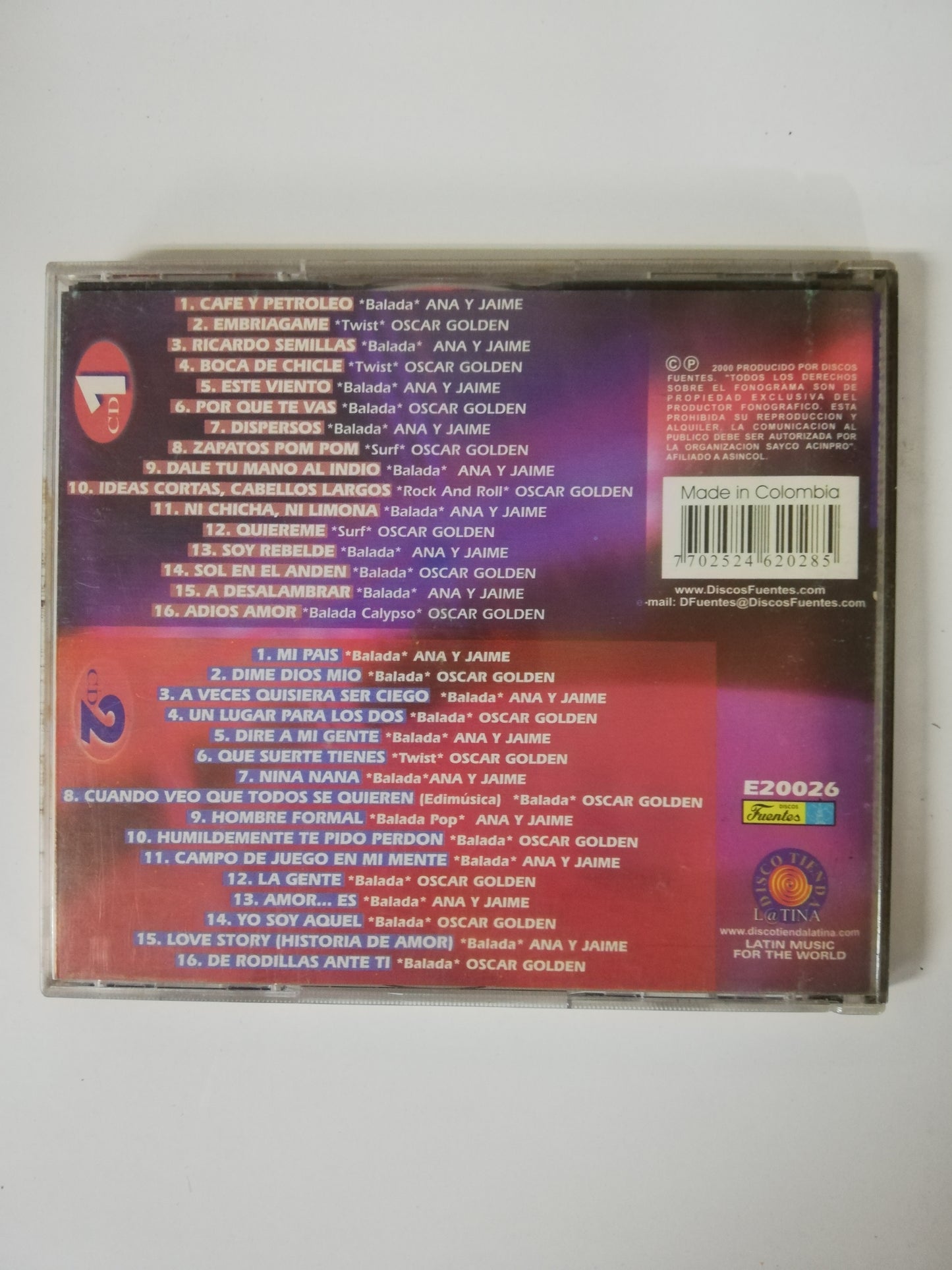 CD ANA Y JAIME / OSCAR GOLDEN - DUELO DE ESTRELLAS - CD X 2