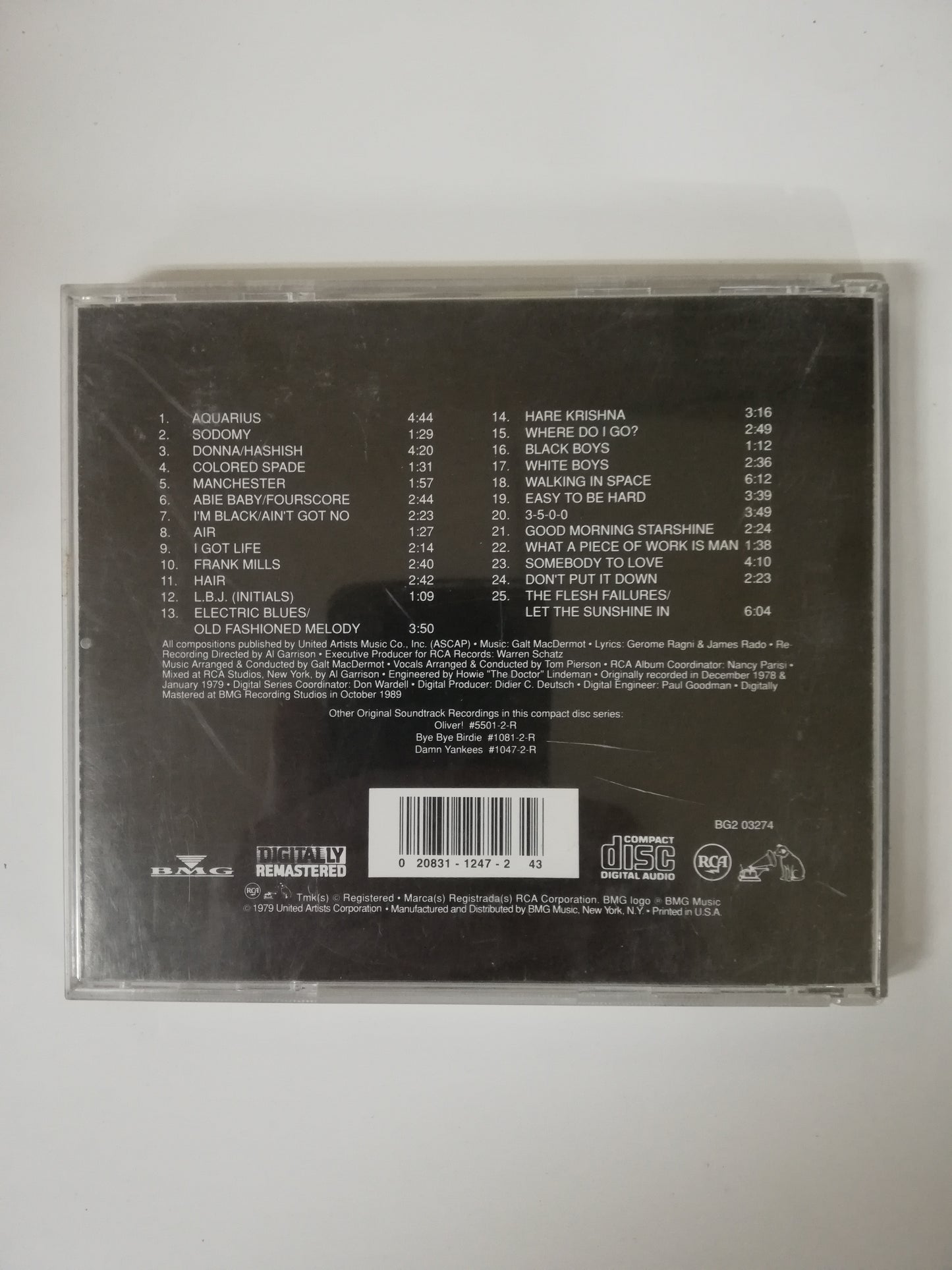 CD HAIR - ORIGINAL SOUNDTRACK RECORDING