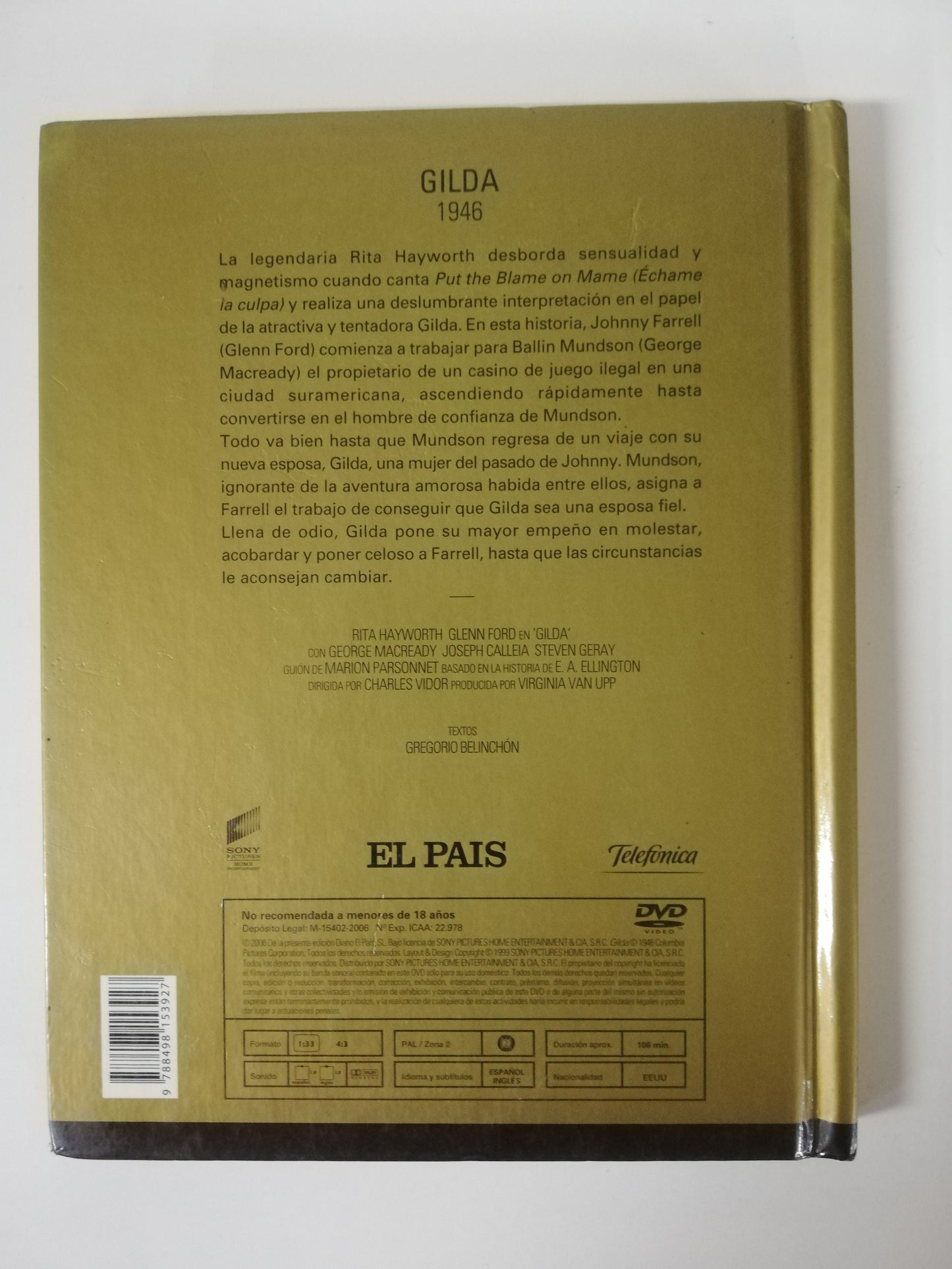 DVD GILDA 1946 - COLECCIÓN CINE DE ORO