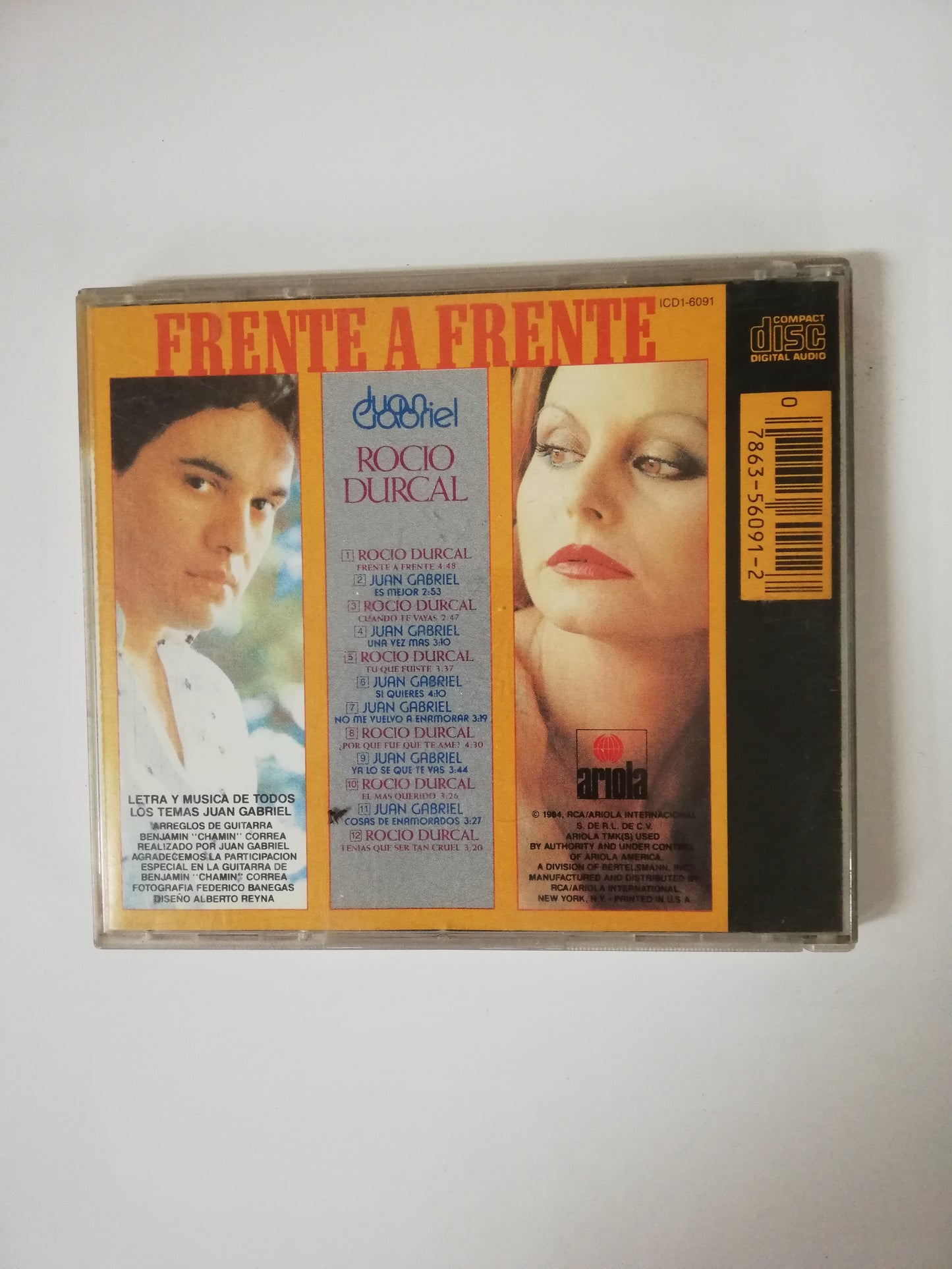 CD ROCIO DURCAL / JUAN GABRIEL - FRENTE A FRENTE