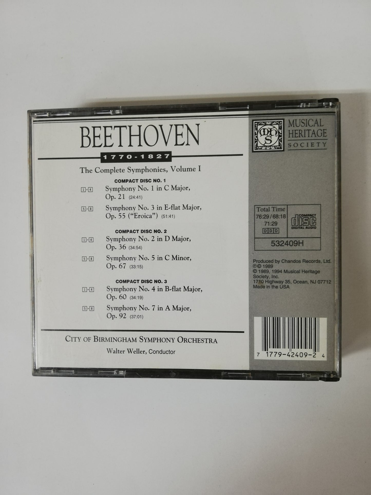 CD BEETHOVEN - THE COMPLETE SYMPHONIES VOL. 1 - CD X 3