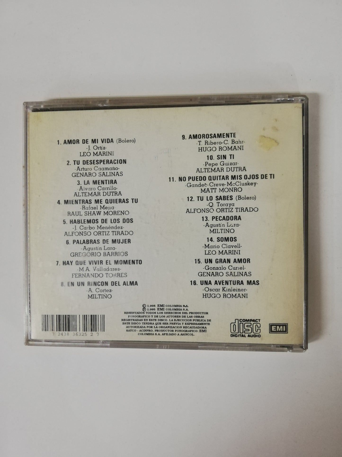 CD SÓLO BOLEROS - VARIOS INTÉRPRETES