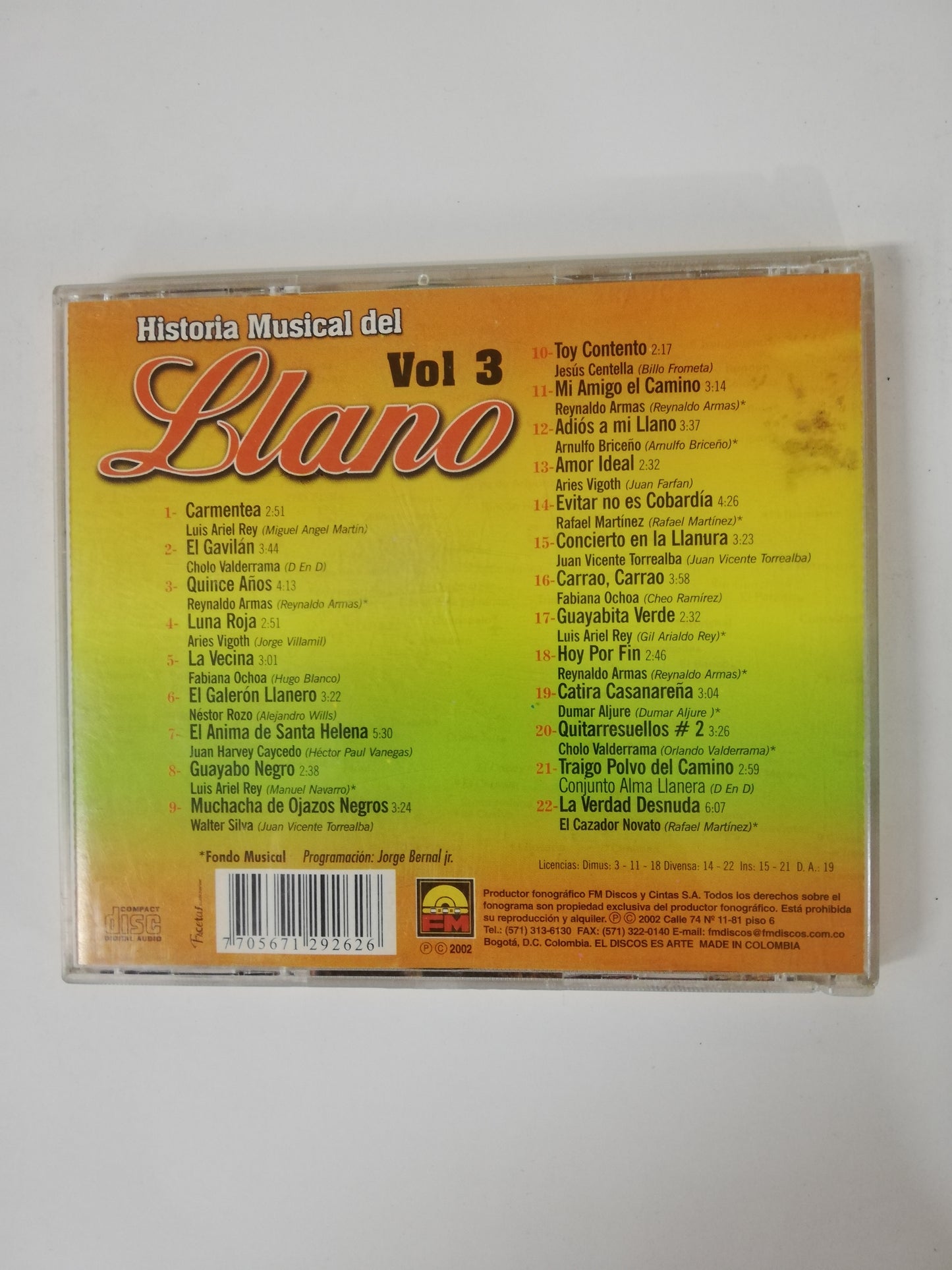 CD HISTORIA MUSICAL DEL LLANO - HISTORIA MUSICAL DEL LLANO VOL. 3