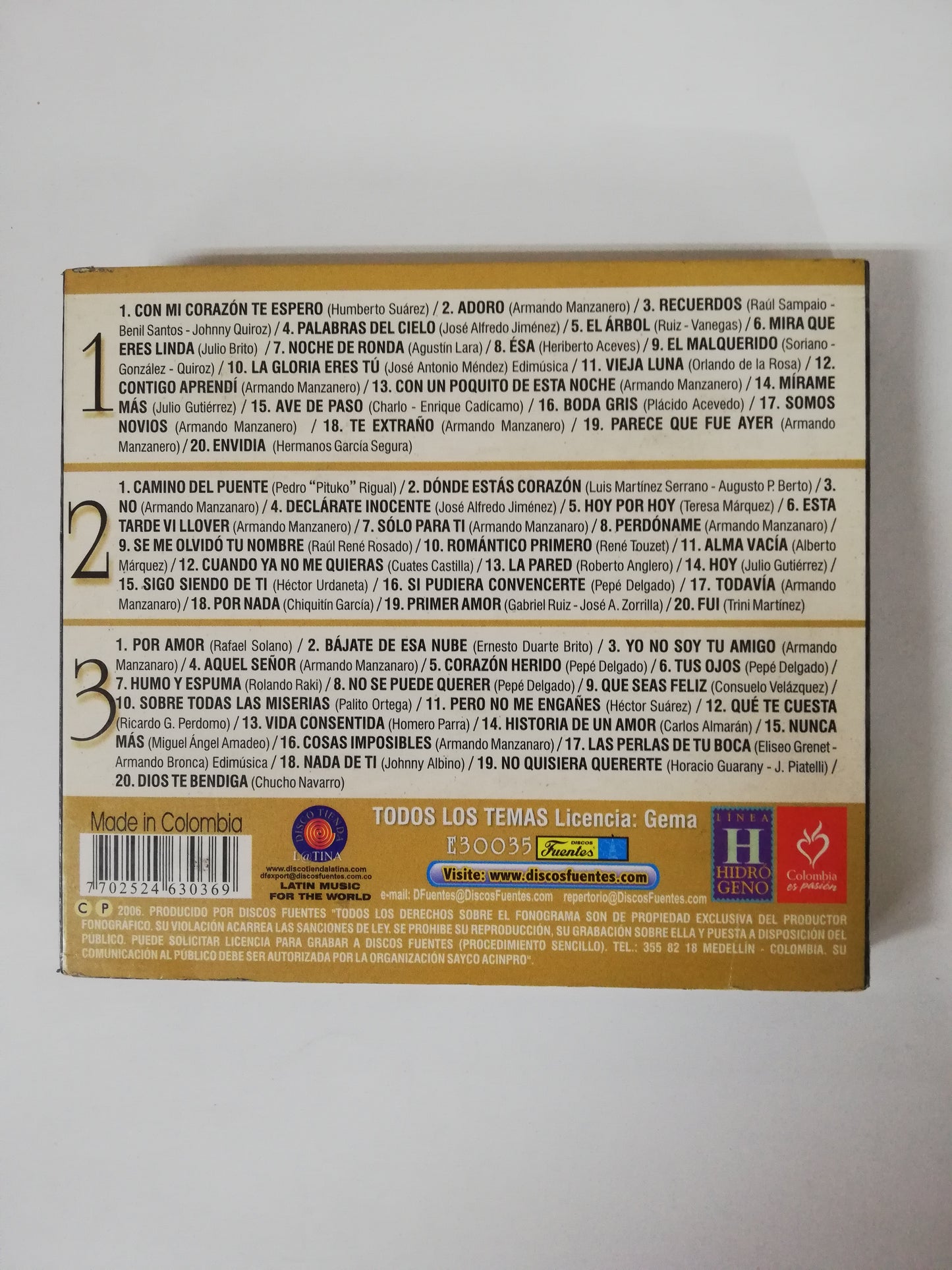 CD ROBERTO LEDESMA - 60 EXITOS DE ROBERTO LEDESMA - CD X 3