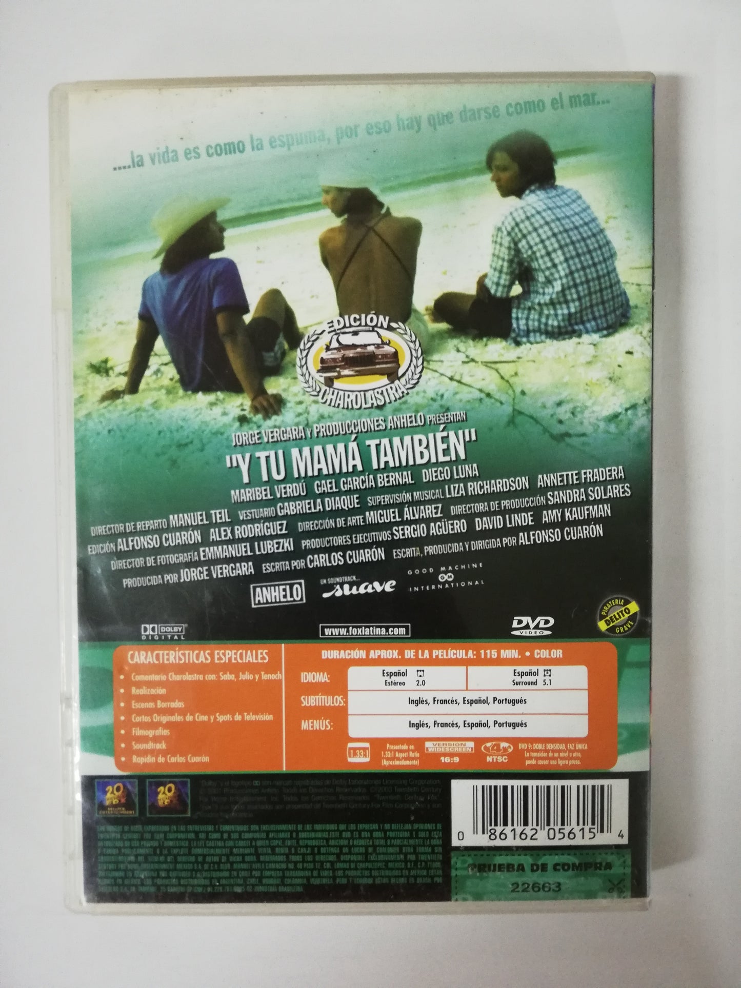 DVD Y TU MAMÁ TAMBIEN - UNA PELICULA DE ALFONSO CUARÓN